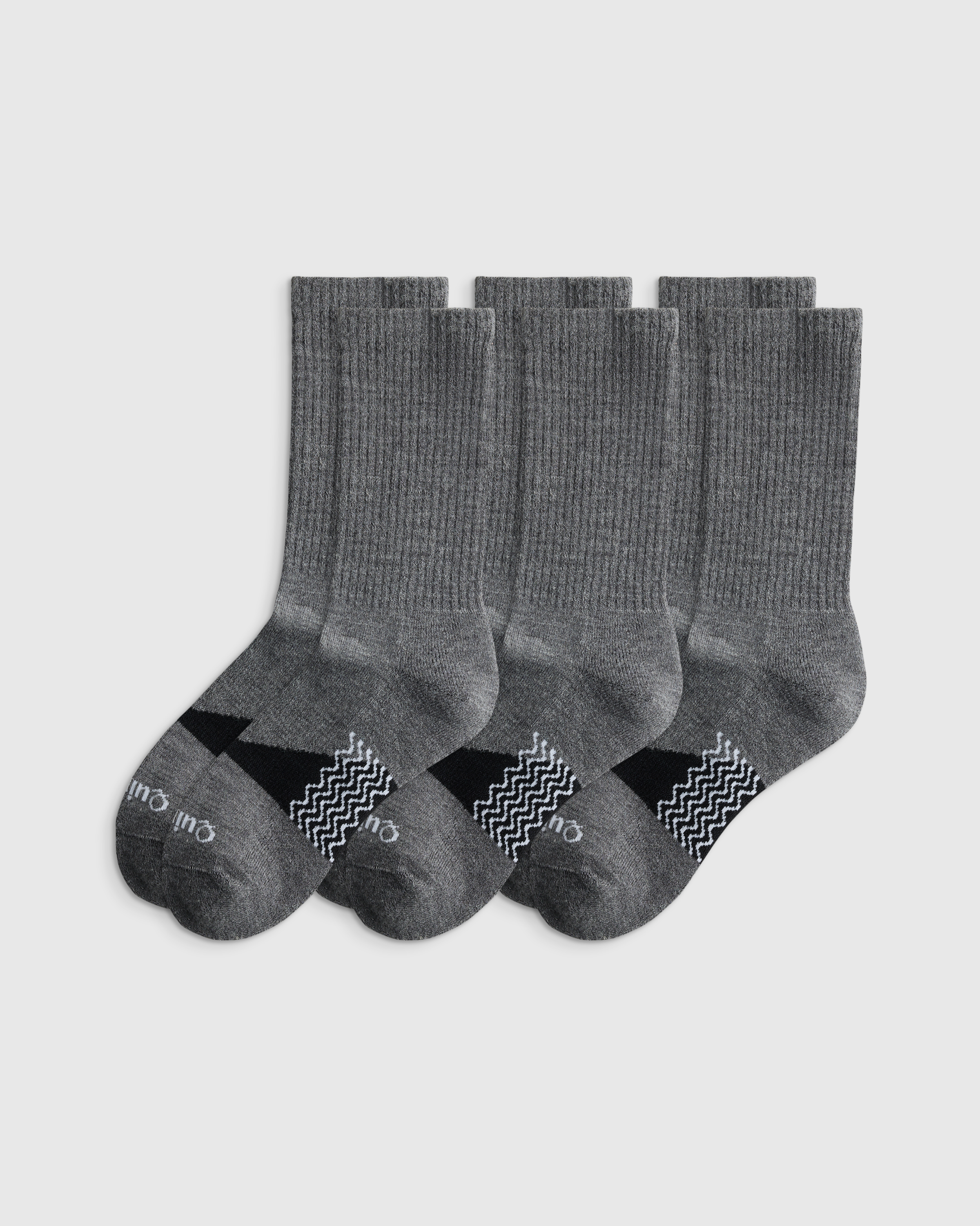 Heather Charcoal Alpaca Crew Socks (3-Pack)