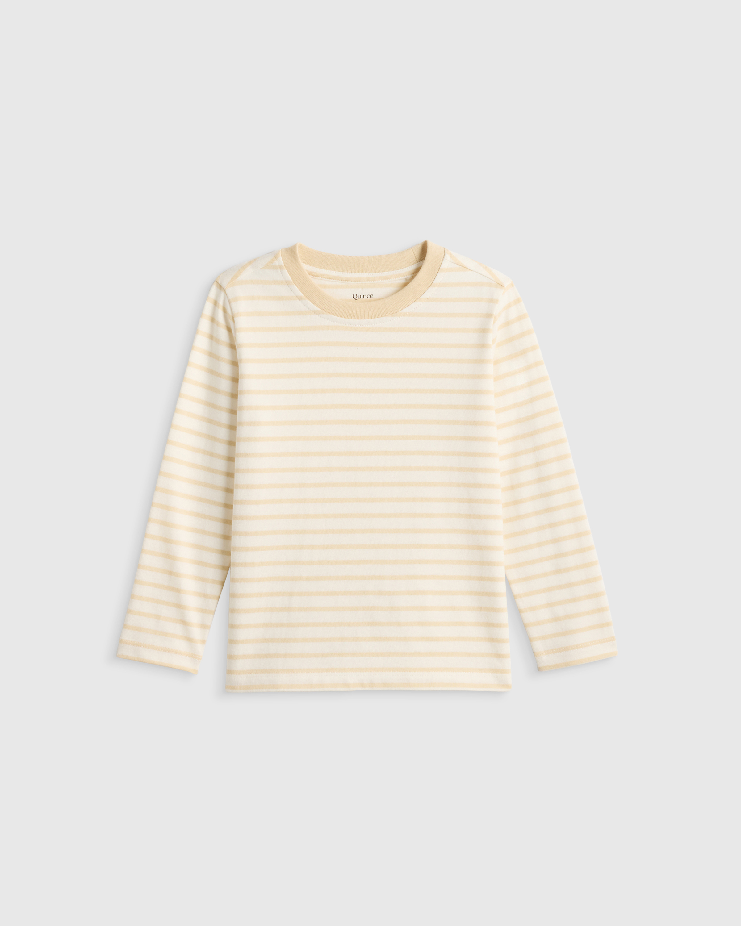 Oatmeal Stripe 100% Organic Cotton Jersey Long Sleeve Tee 