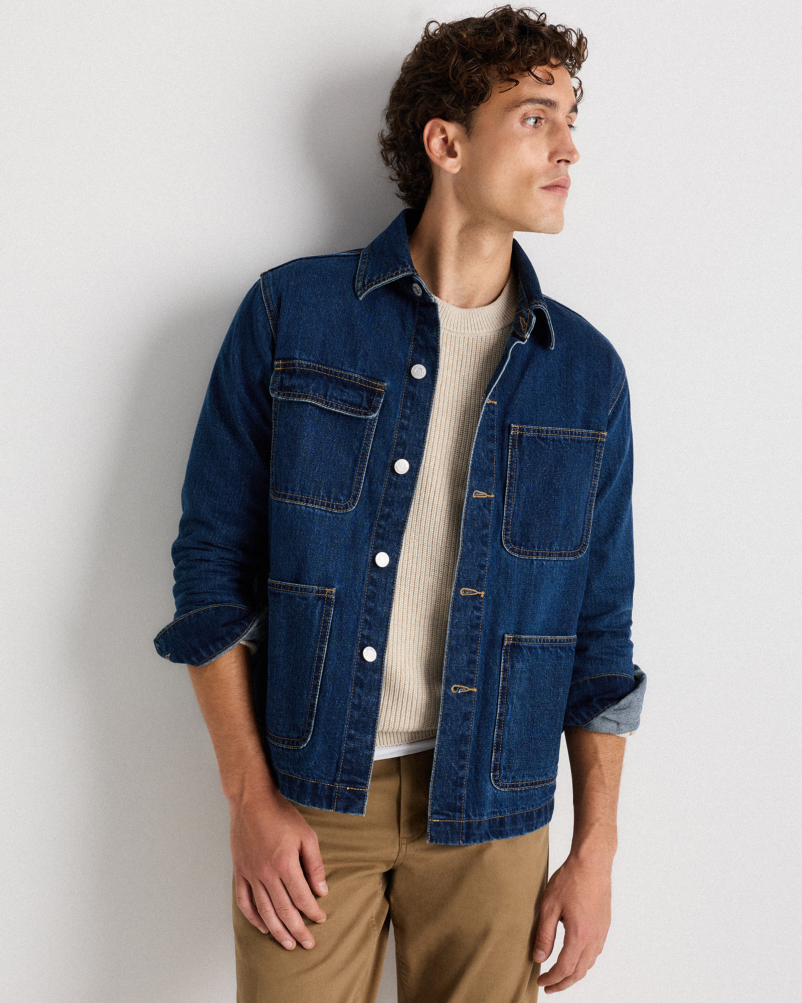 Dark Indigo 100% Organic Cotton Denim Chore Jacket