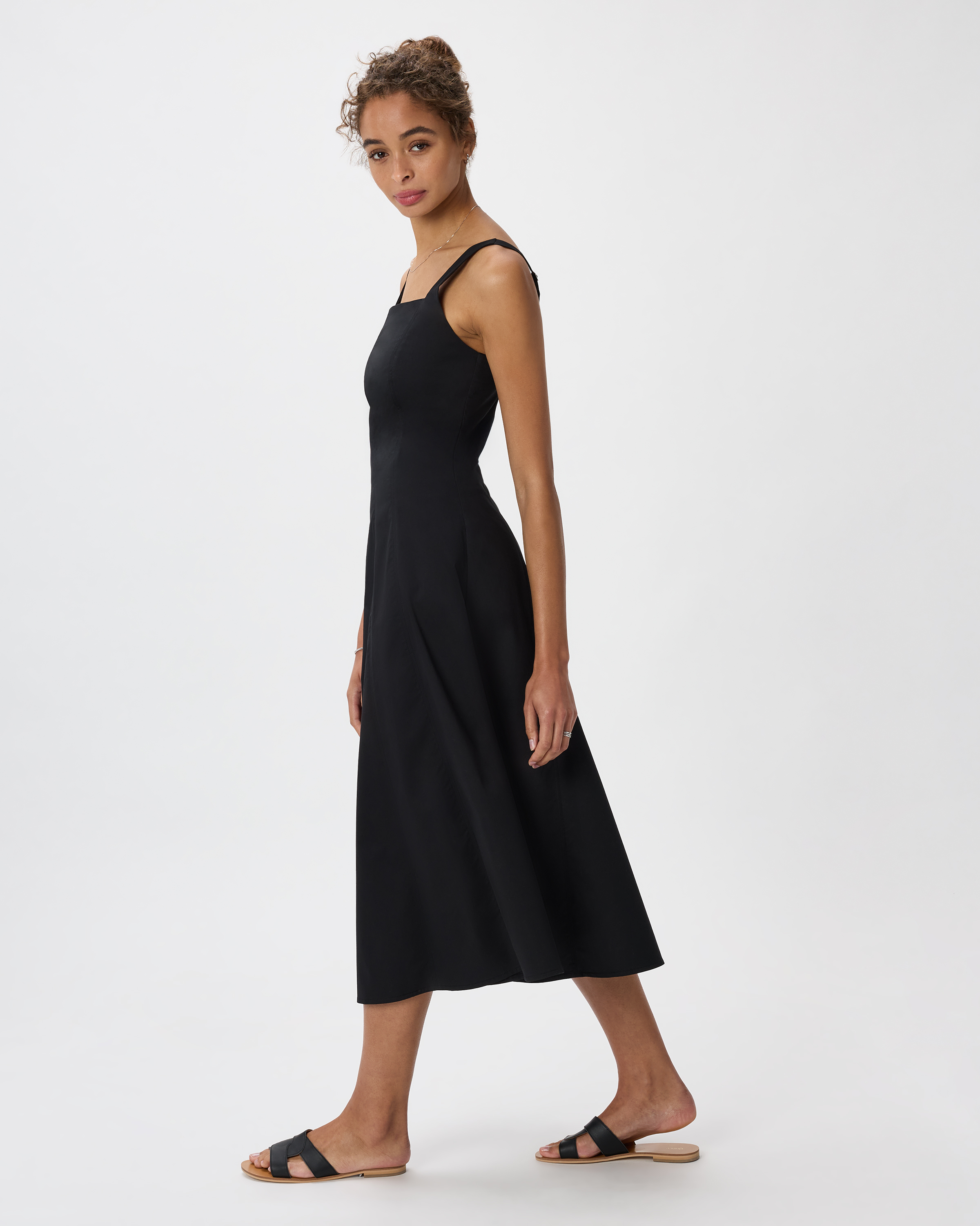 fit & flare stretch midi dress Fit & Flare Midi Dress