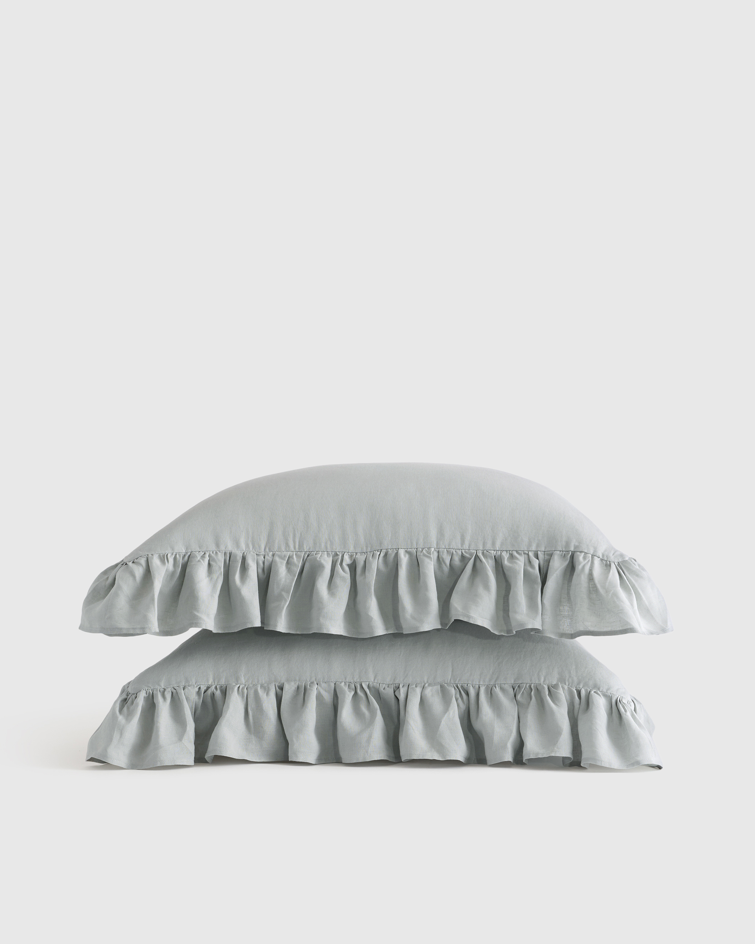Mist European Linen Ruffle Sham Set