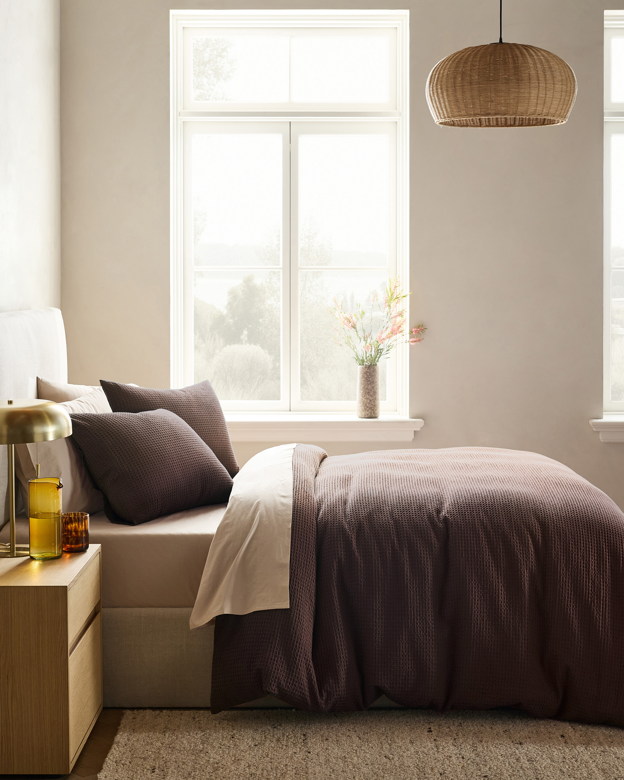 Espresso Organic Luxe Honeycomb Duvet Cover
