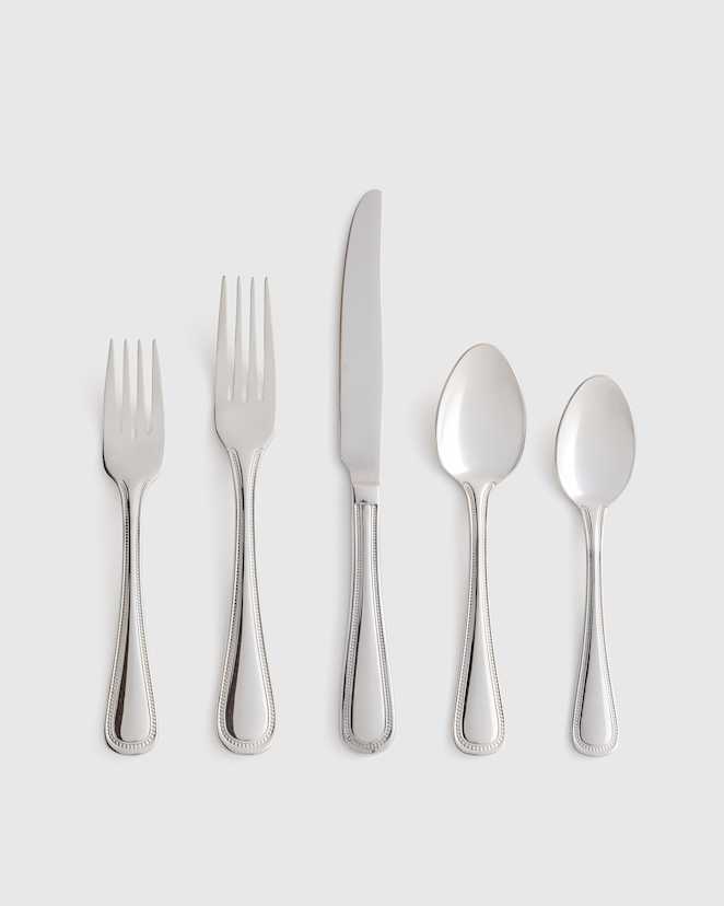 Polished Stainless Steel Beaded Classic 20-Piece Flatware Set