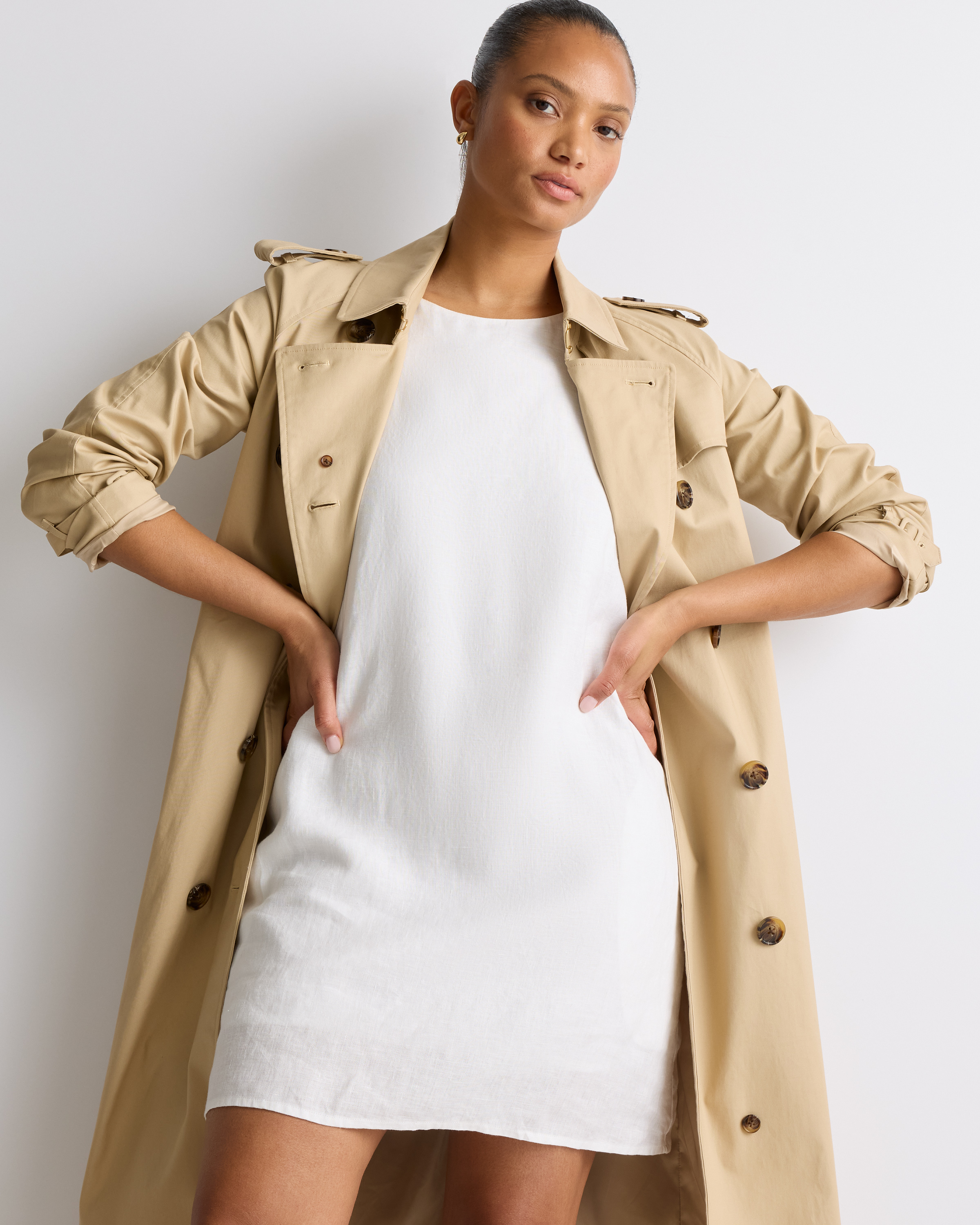 chinese dress ladies Quince Dress Camel Linen – Rhoan main image 0