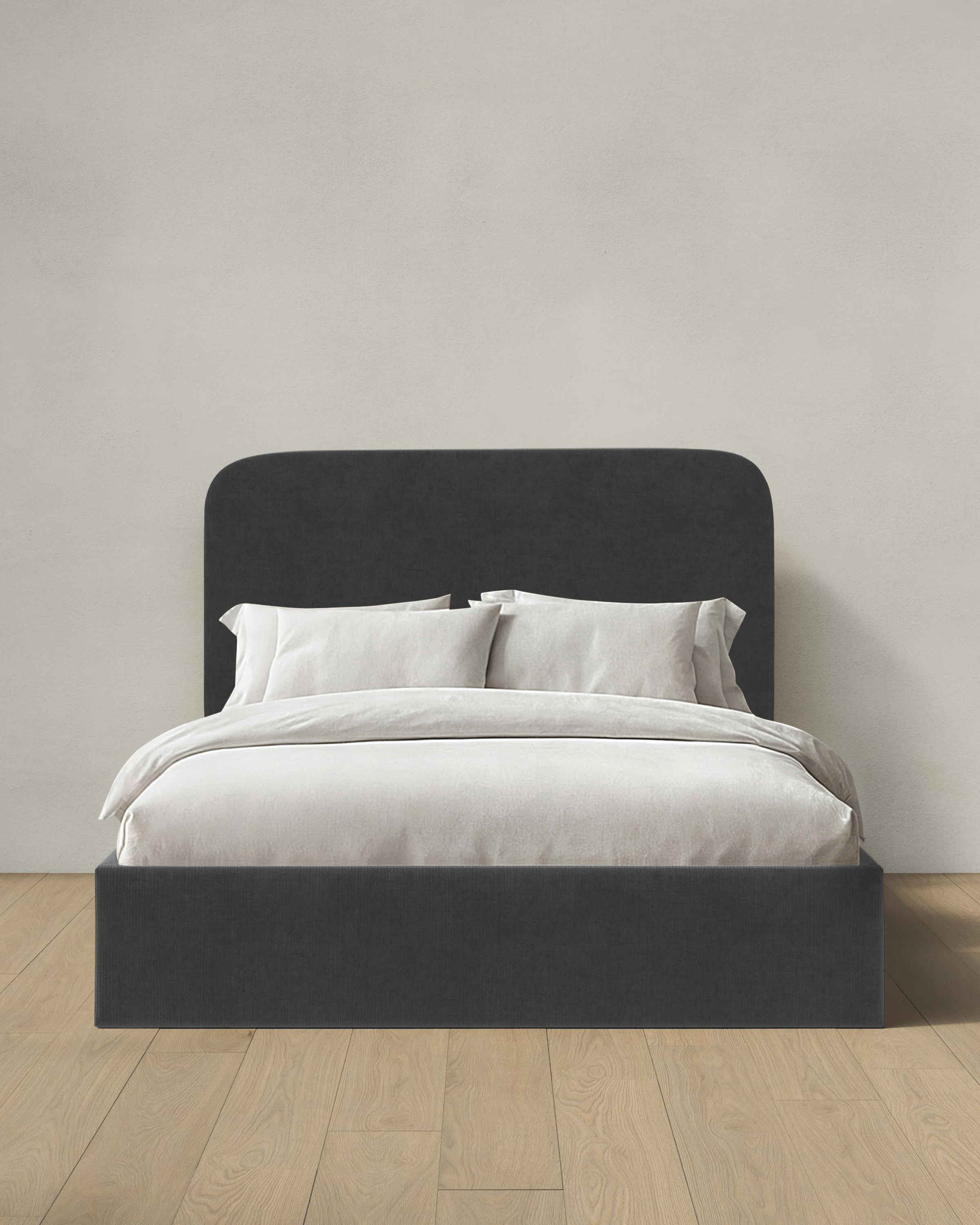 Graphite Curved Bed in Performance Velvet