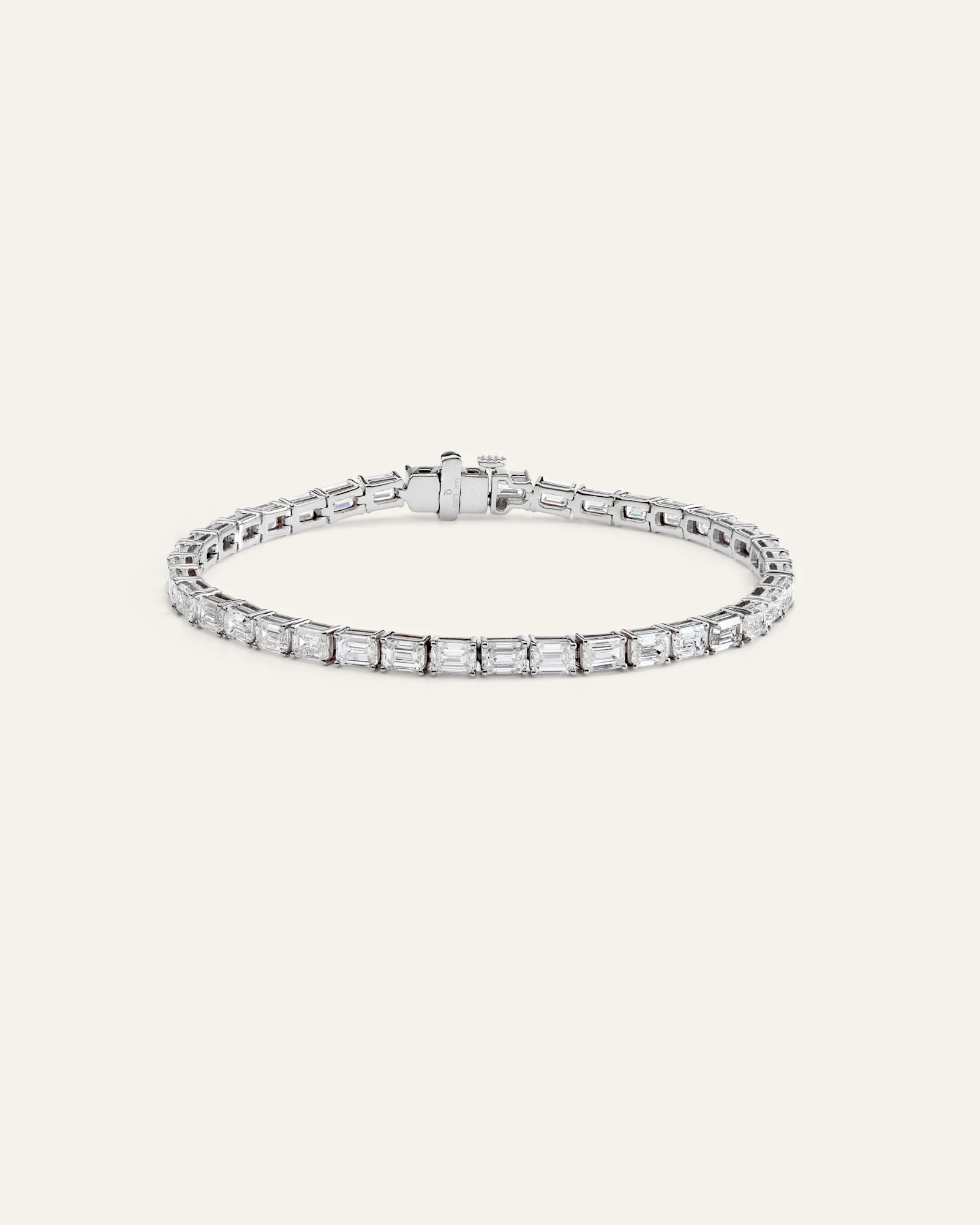 14K Gold Lab Grown Diamond East-West Emerald Tennis Bracelet - 10ctw