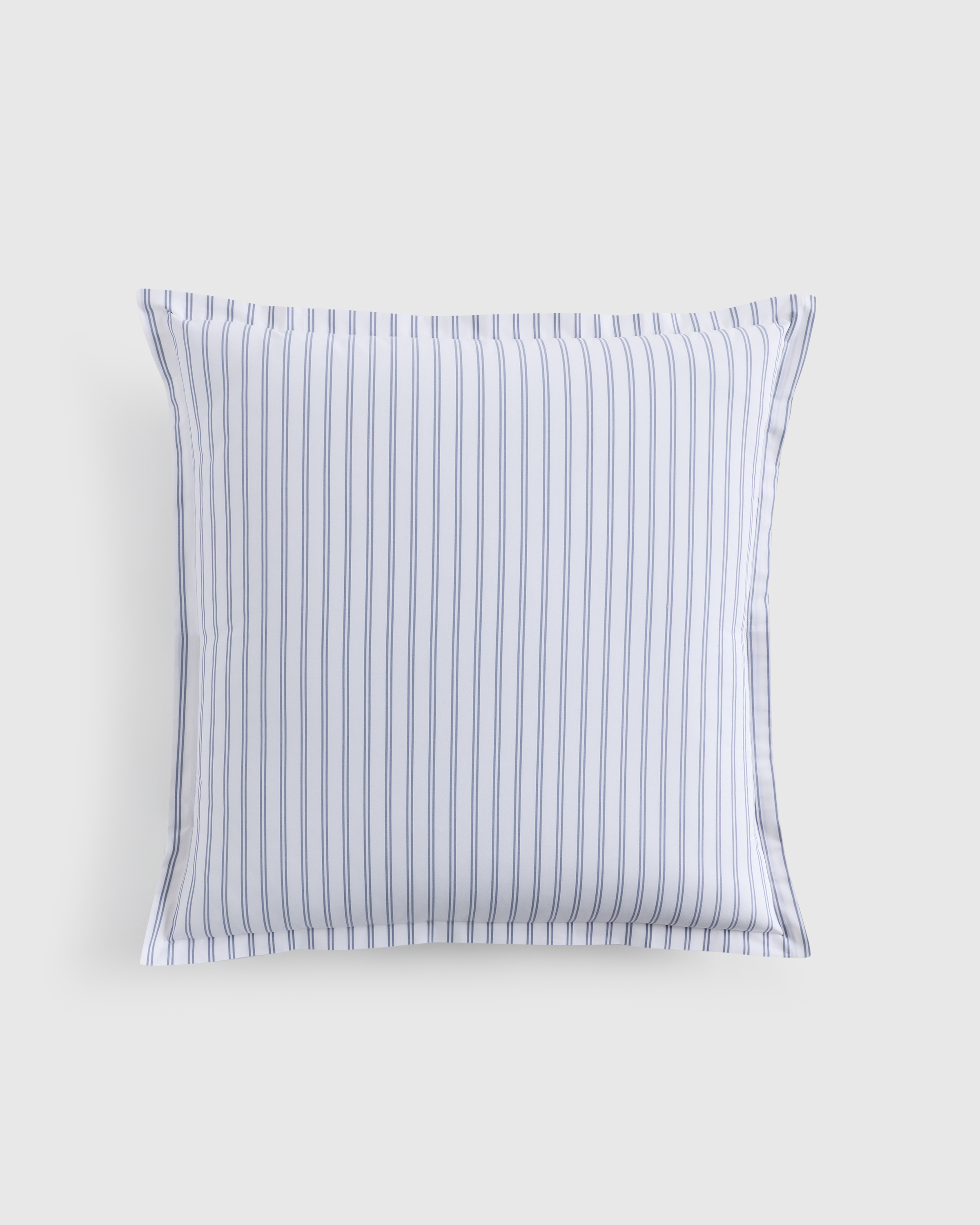 White/Mineral Classic Organic Percale Double Stripe Euro Sham