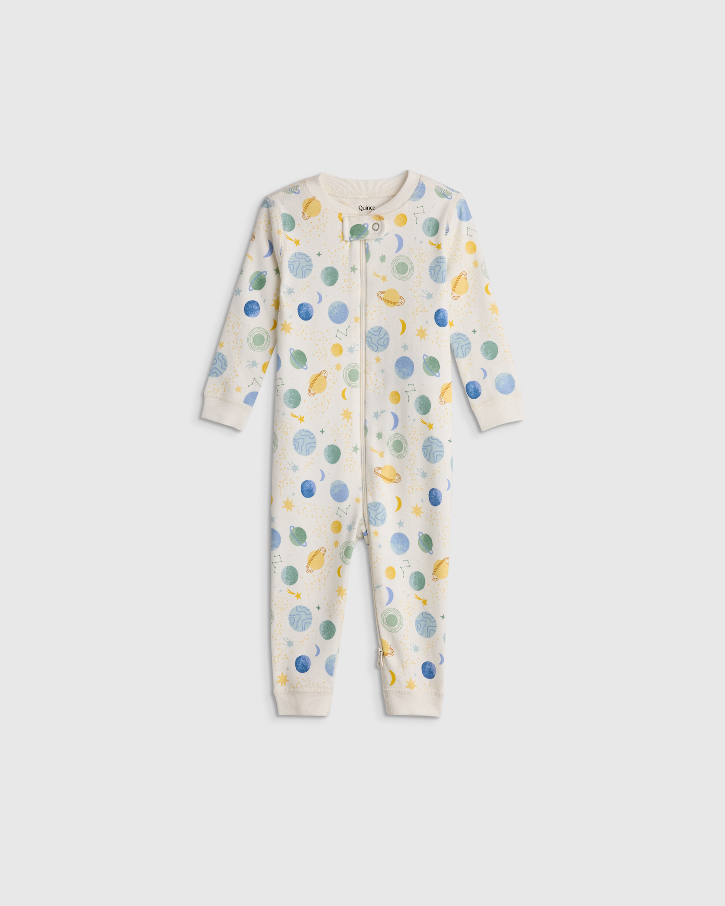 Celestial Dreams Cream 100% Organic Cotton One Piece Pajama