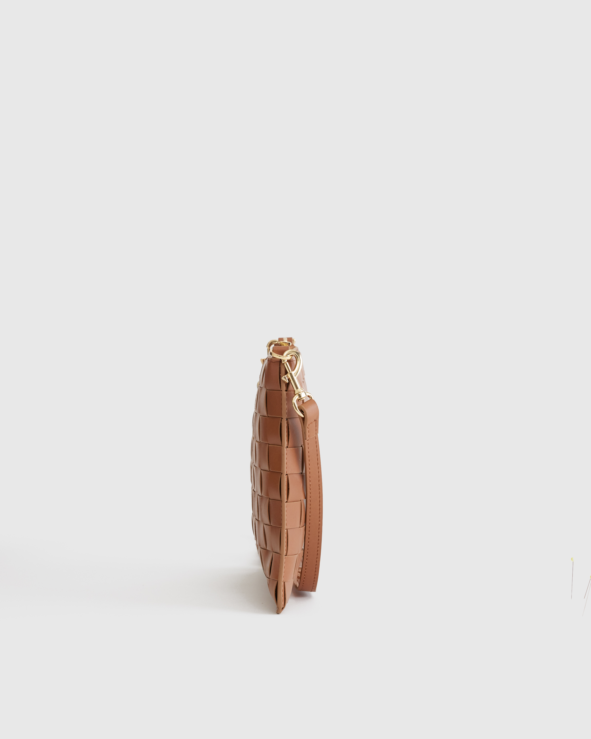 Italian Leather Handwoven Convertible Crossbody in Cognac