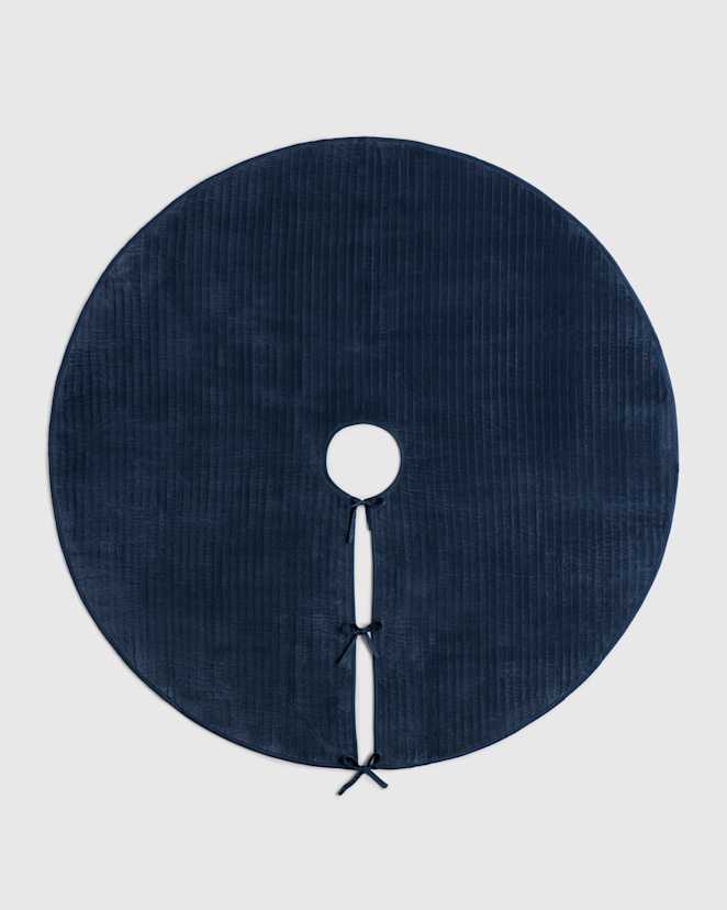 Glacier Blue Cotton Velvet Tree Skirt