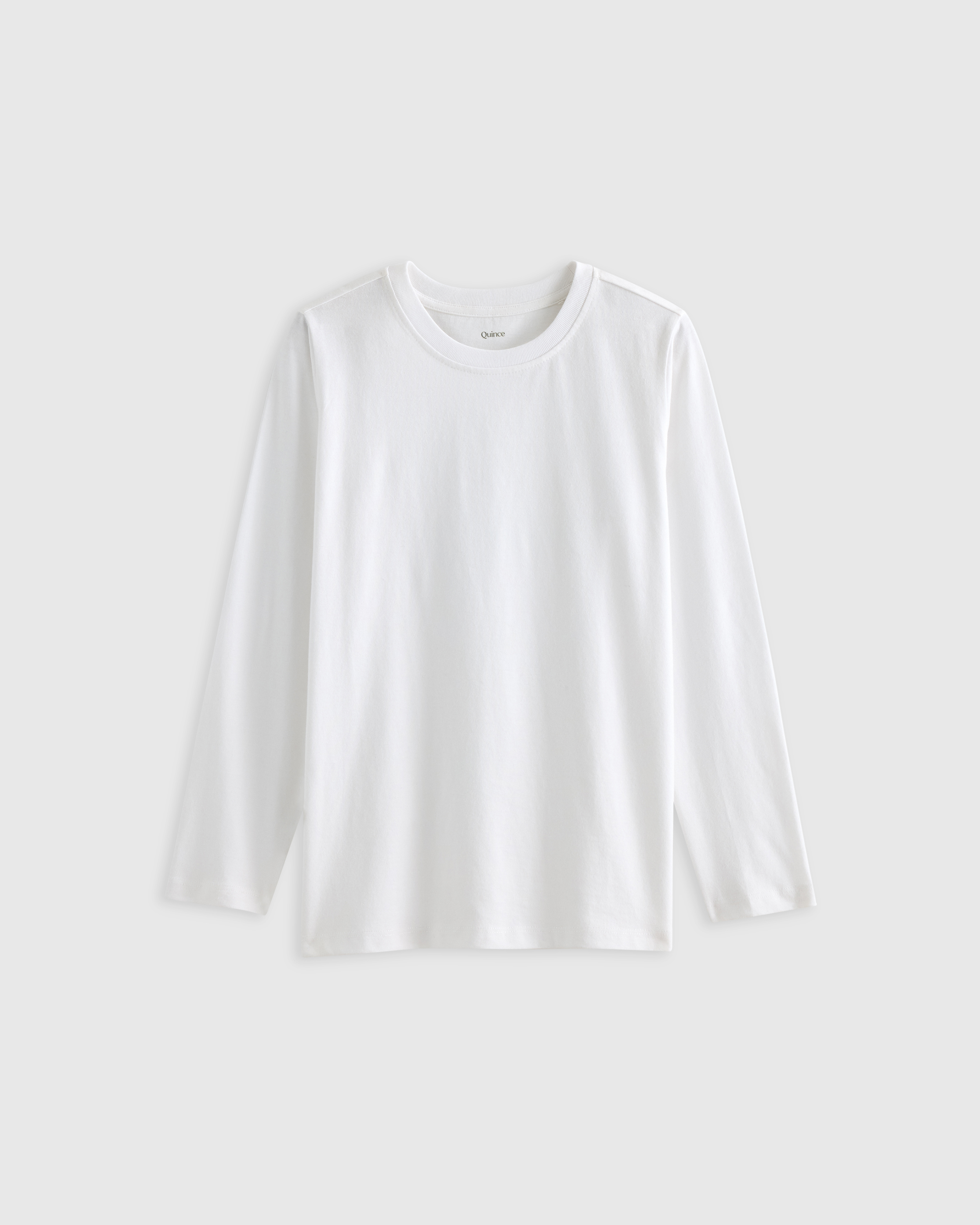 White 100% Organic Cotton Jersey Long Sleeve Tee 