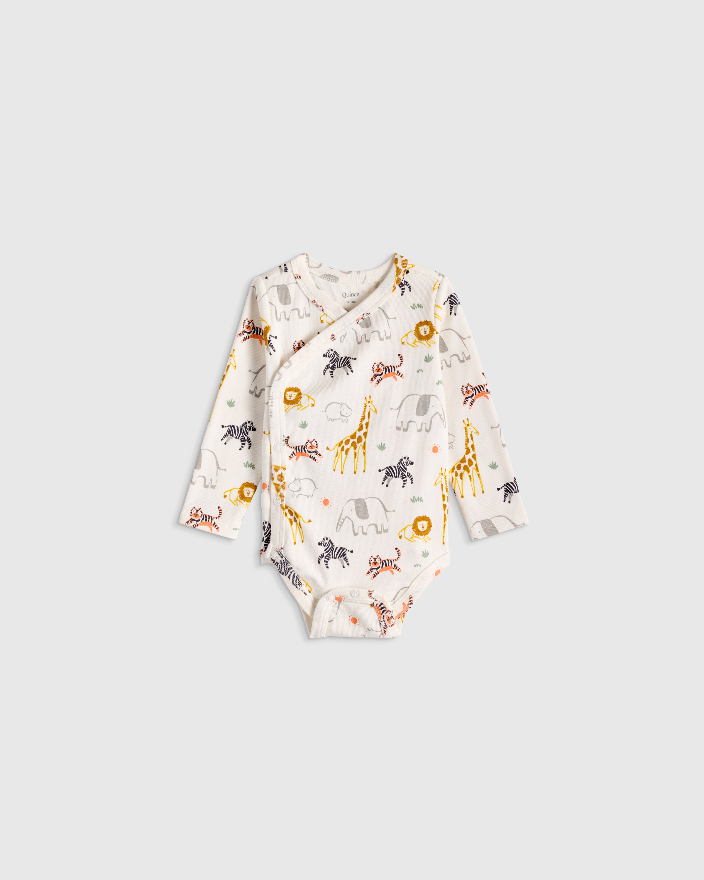 Quince Long Sleeve Kimono Bodysuit In White