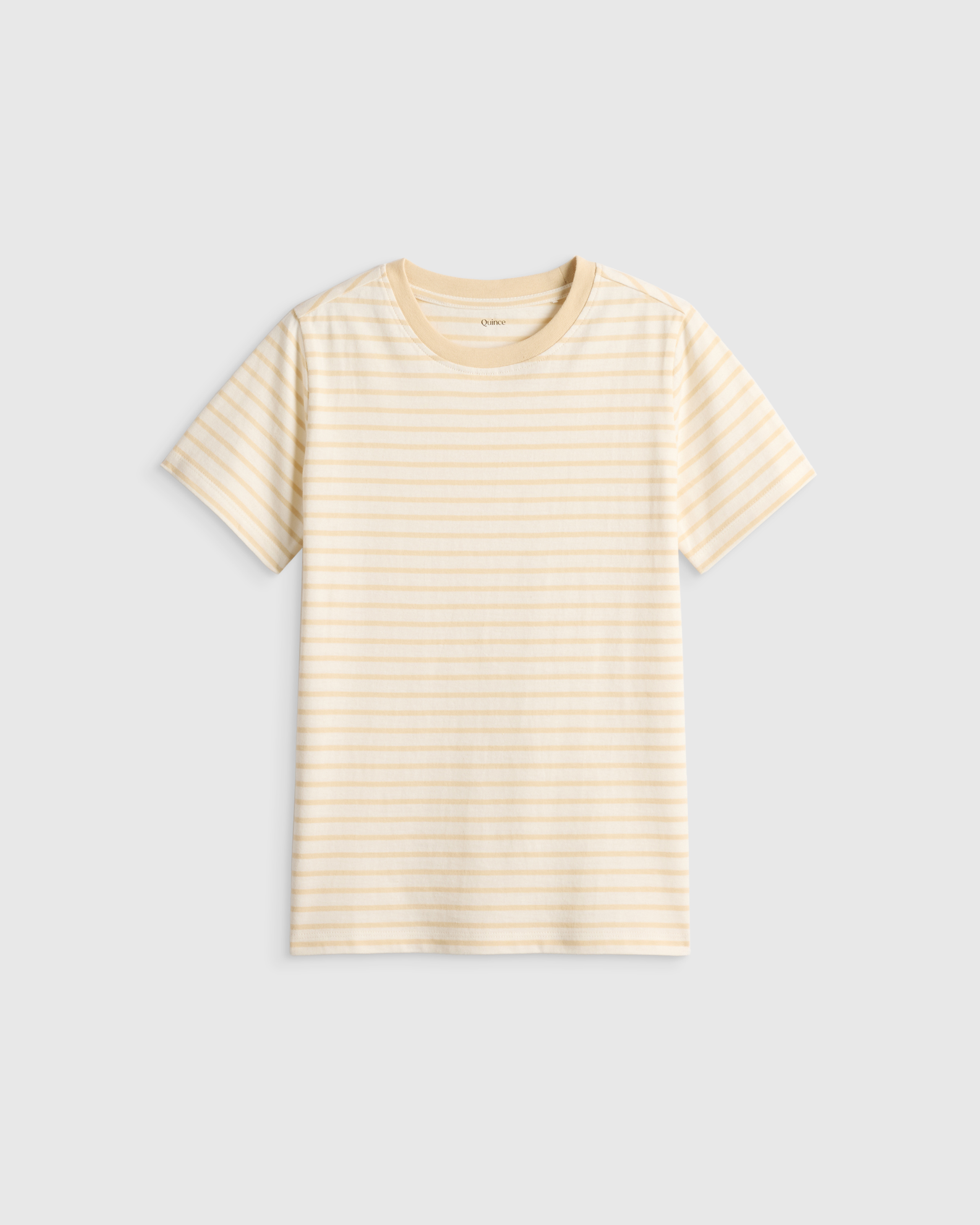 Oatmeal Stripe 100% Organic Cotton Jersey Short Sleeve Tee 