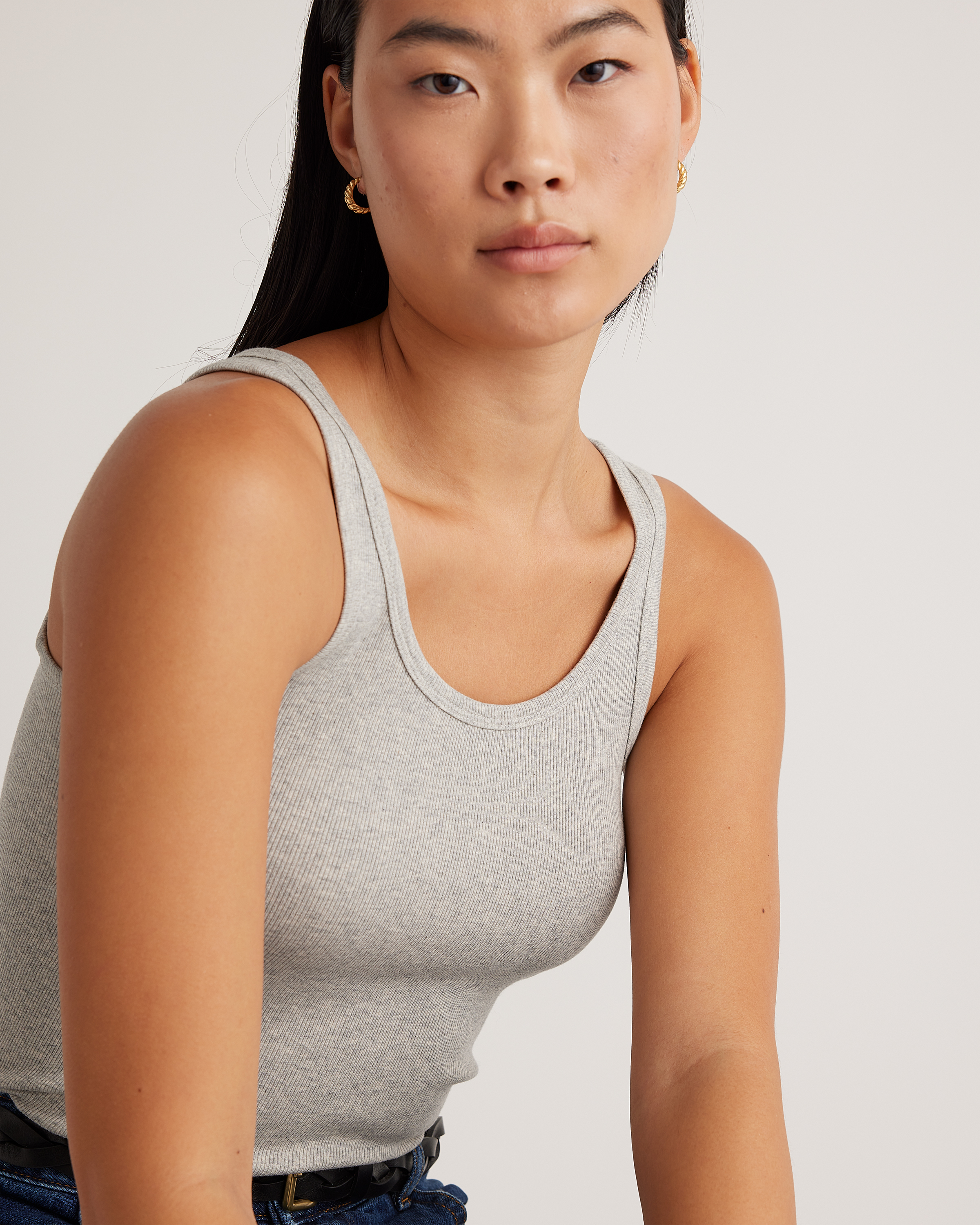 トップス Cotton ribbon tank AM1432 Cotton ribbon tank