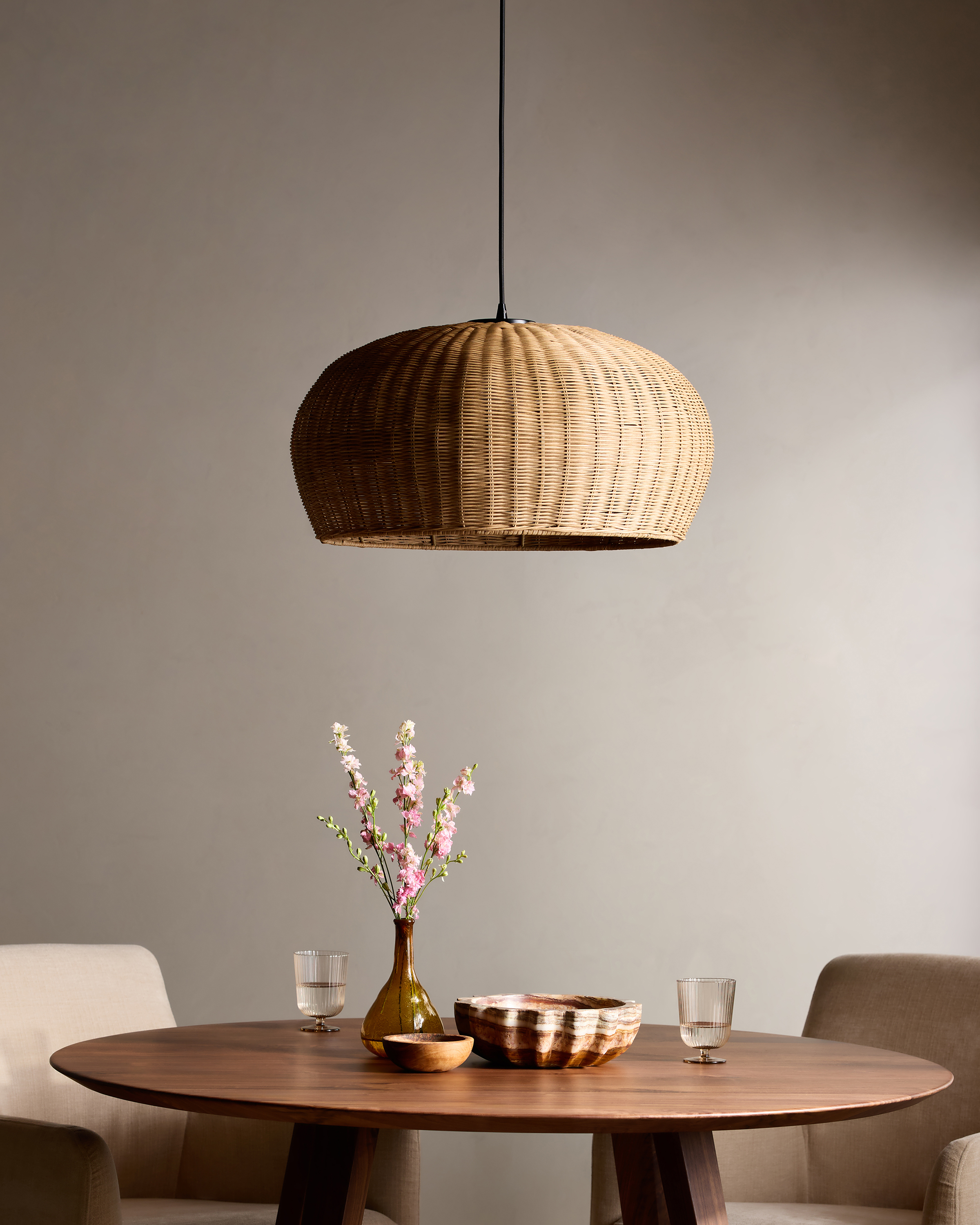 Quince Rattan Dome Pendant Light - Thumbnail 2