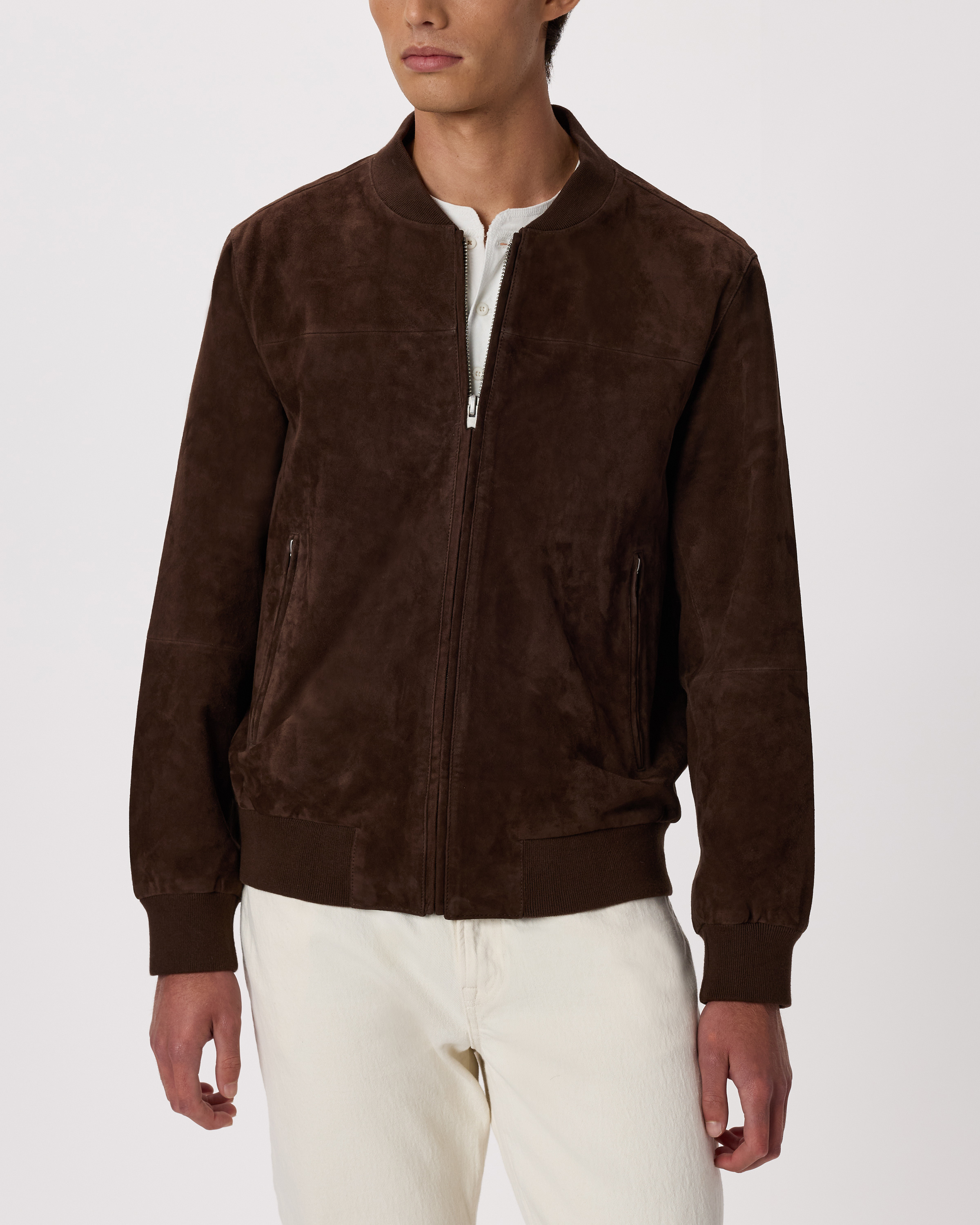 90’s Suede Leather Blouson Bomber Jacket Vintage Suede Leather Bomber Jacket: Shearling Collar, 90s