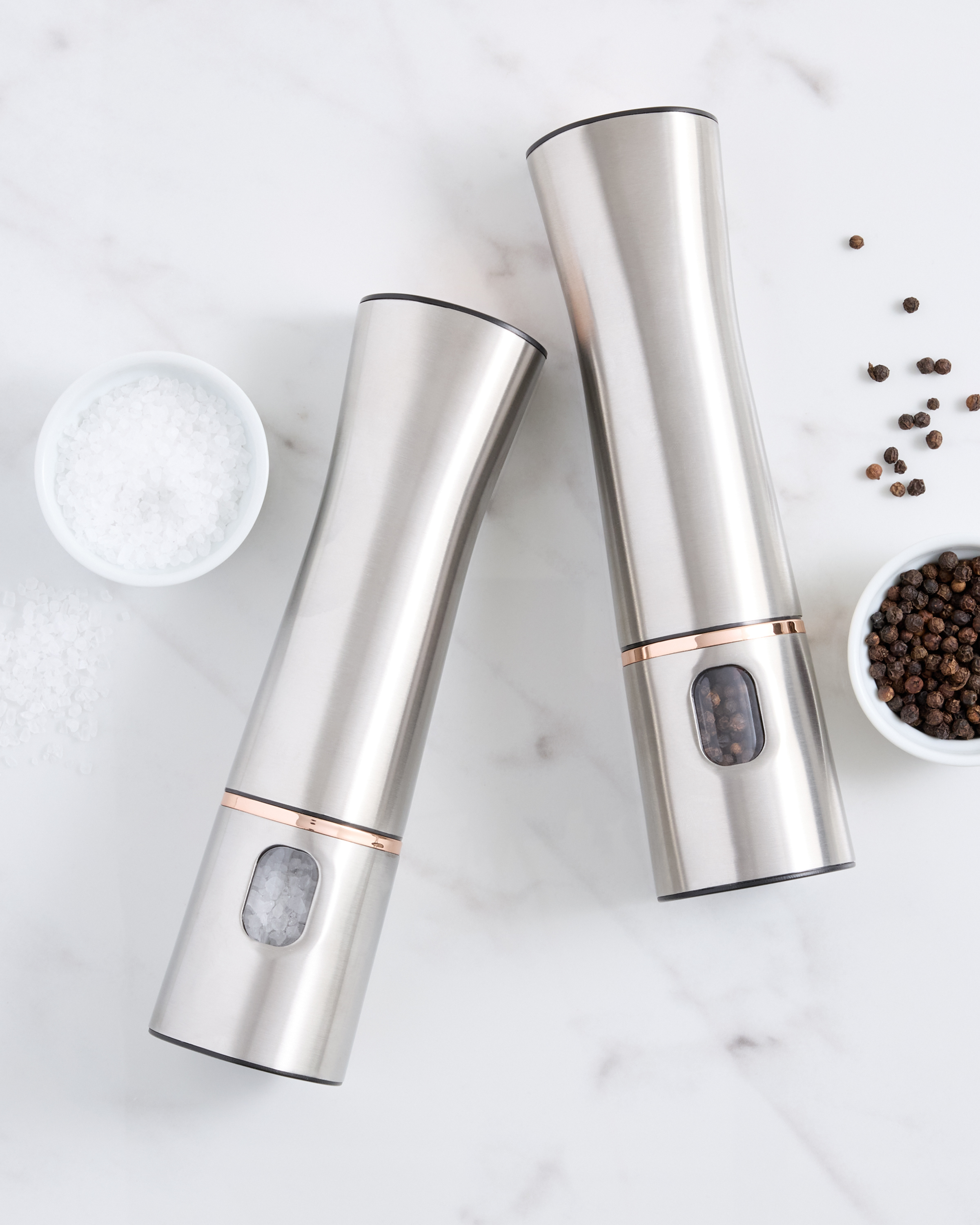 Stainless Steel Electric Salt & Pepper Mill Set - Set of 2