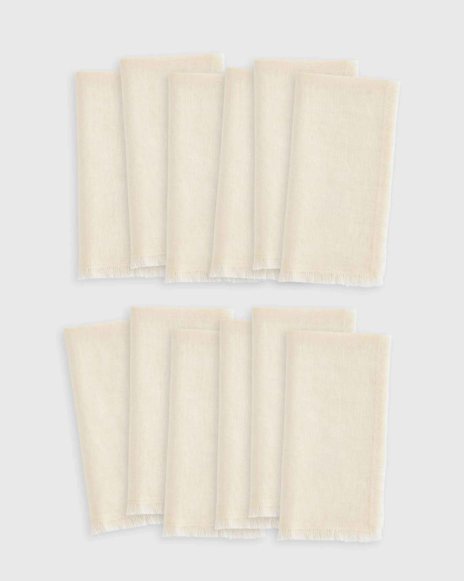 European Linen Fringe Napkins (Set of 12) - Olive