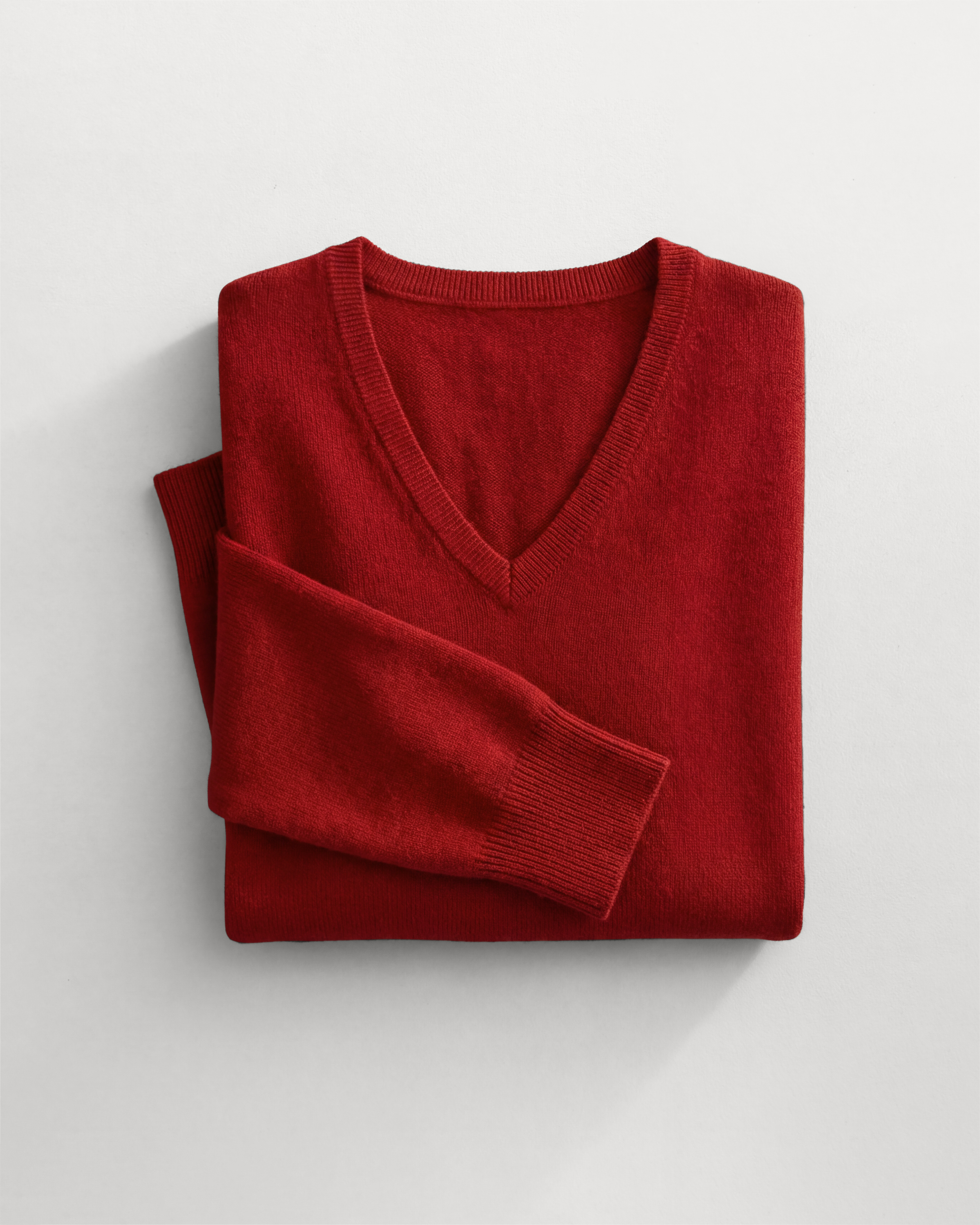 Varsity Red Mongolian Cashmere V-Neck Sweater