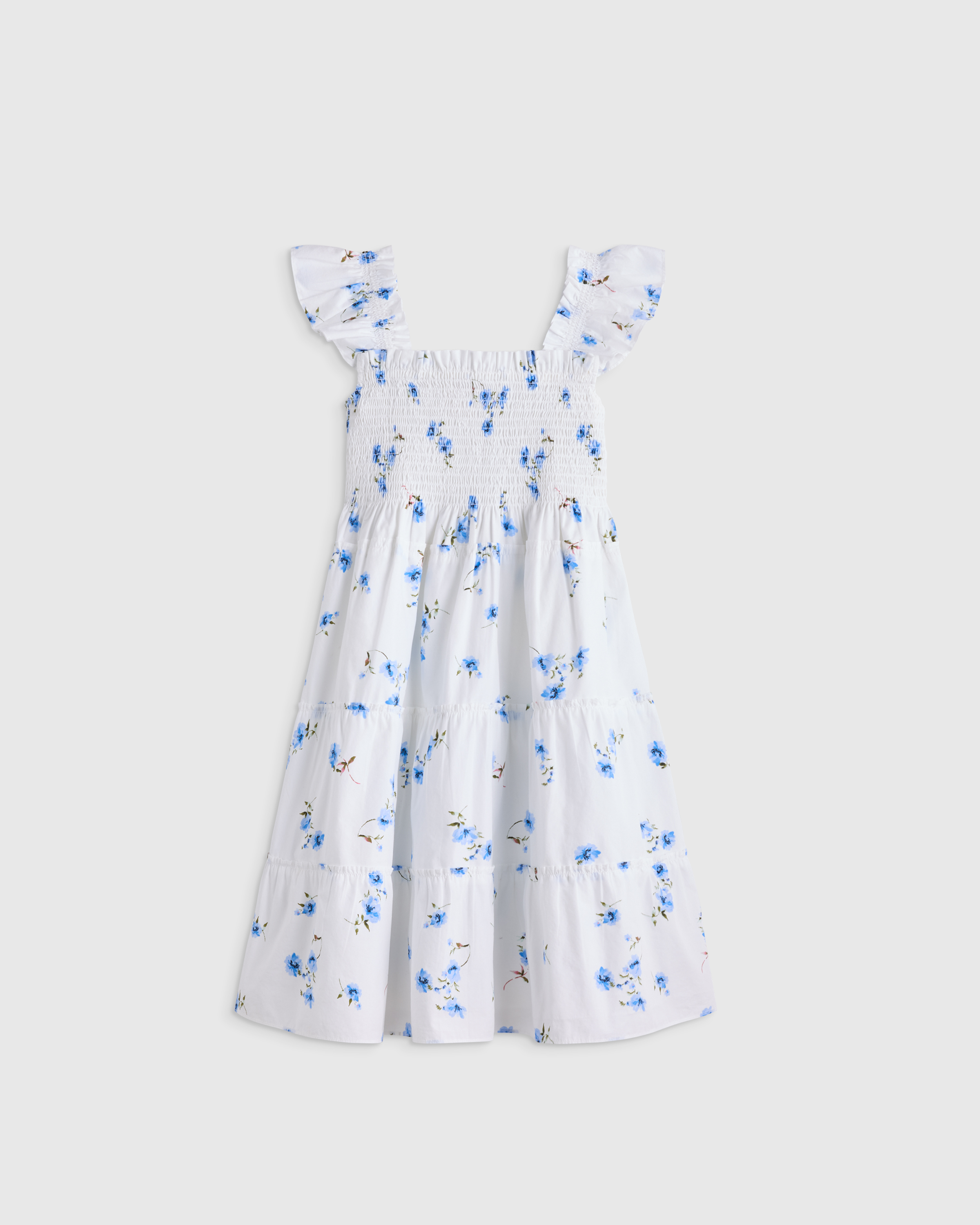 Romantic Stems 100% Organic Cotton Poplin Smocked Dress
