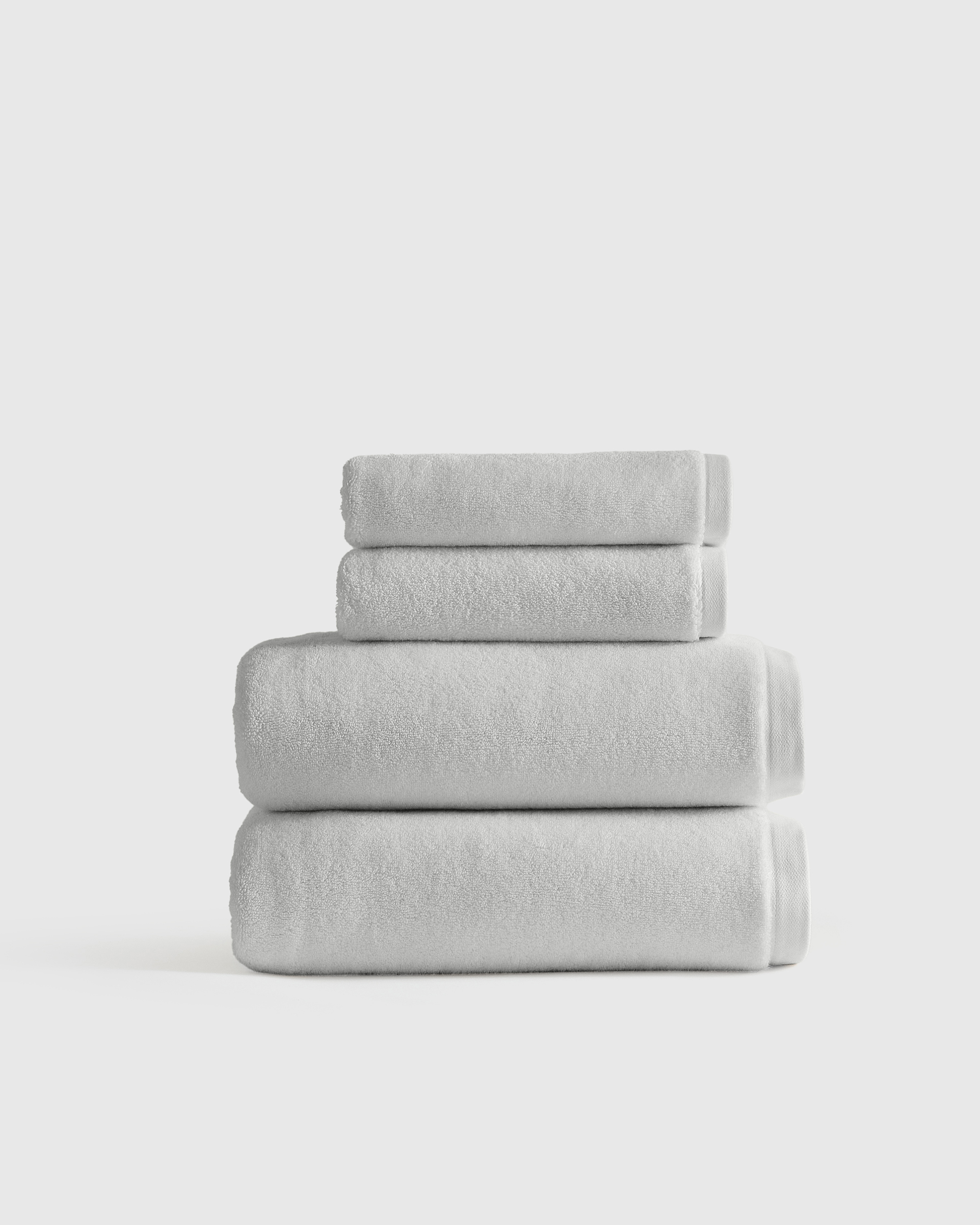 Light Grey Plush Organic Turkish Cotton Bath Bundle (4 pieces)