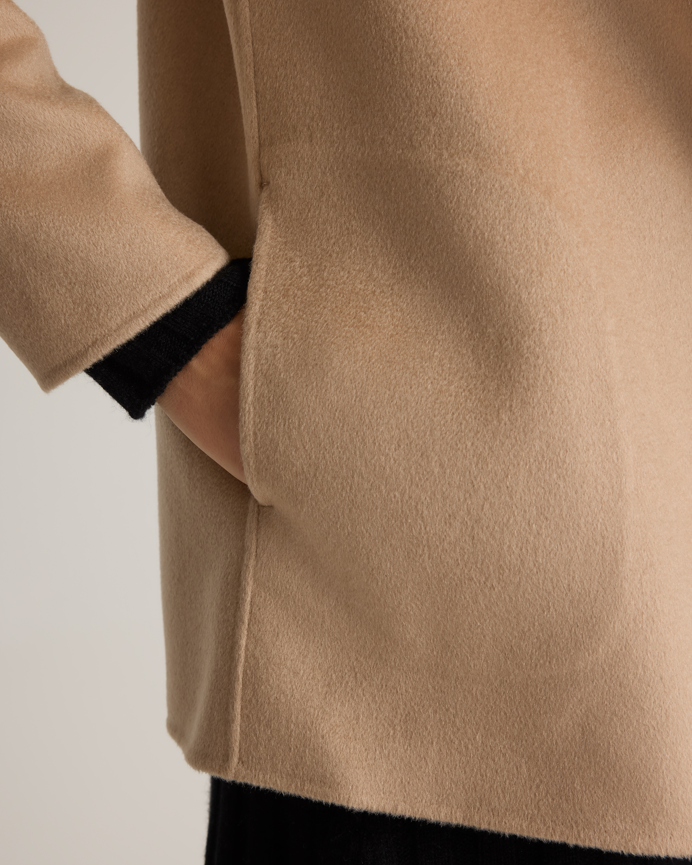 カシミヤ100% Cashmere ブレザー 100% Mongolian Cashmere Double-Faced Open Blazer