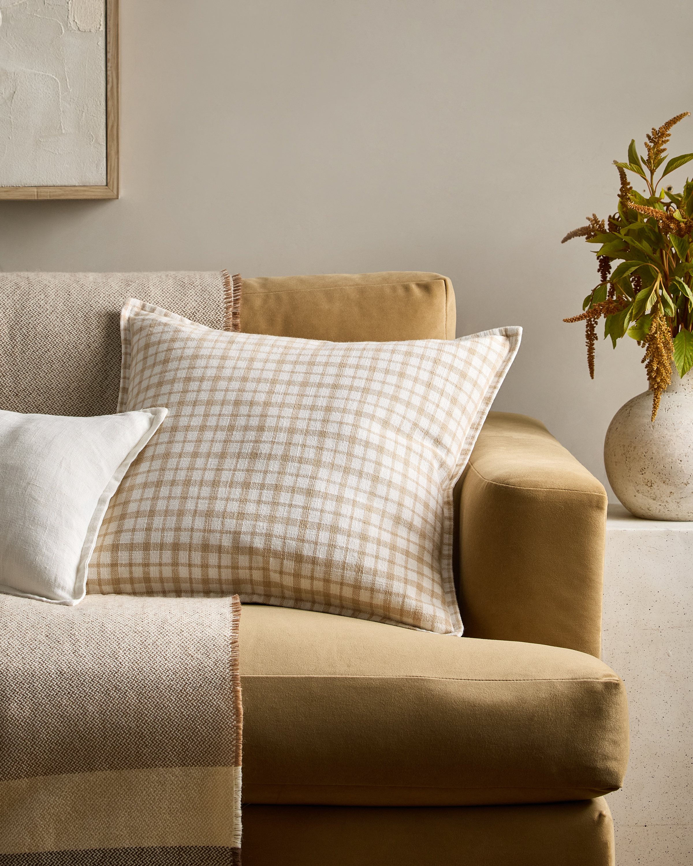 Plaid Cotton Pillow Cover - thumbnail 2