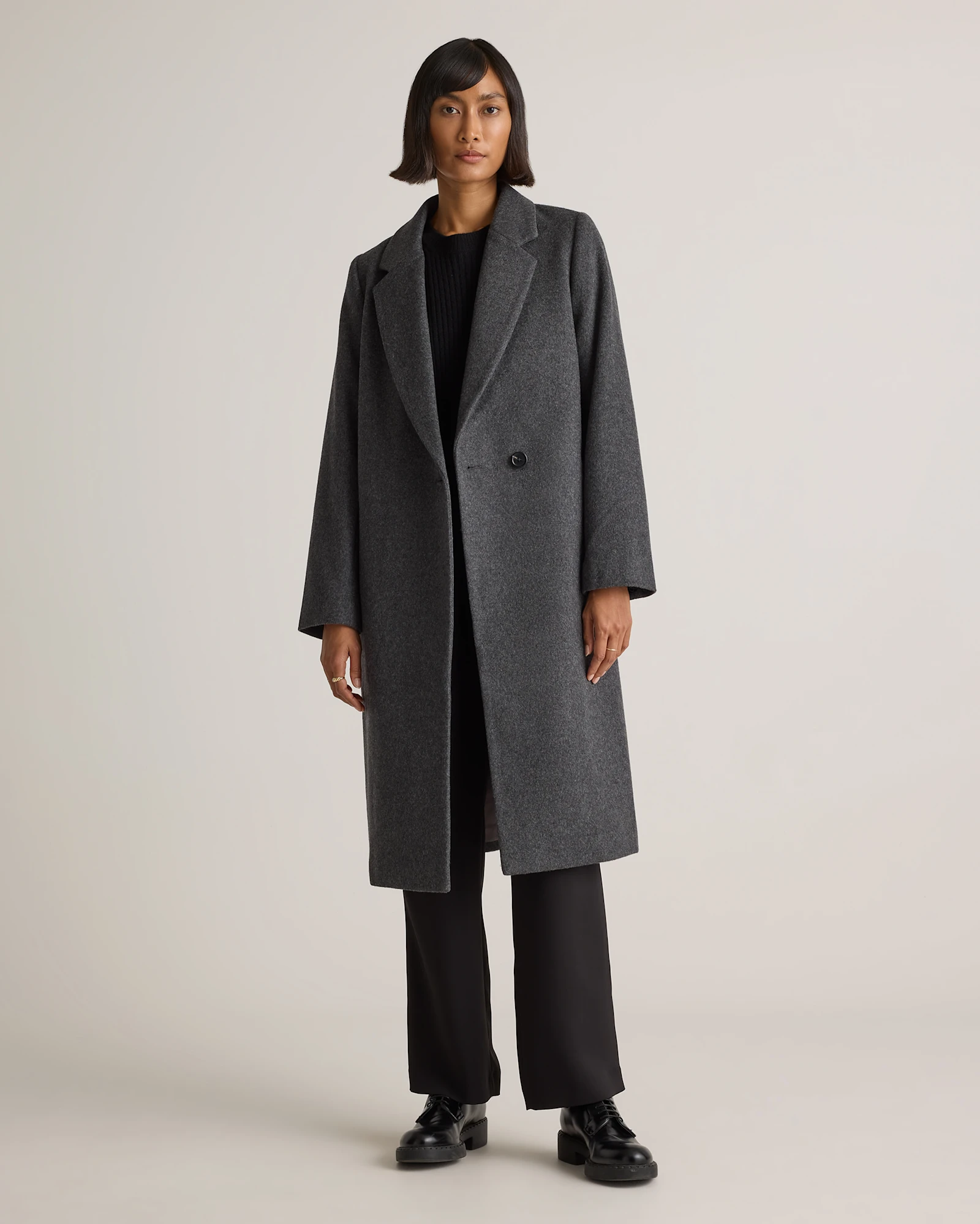 Italian Wool Classic Single-Breasted Coat