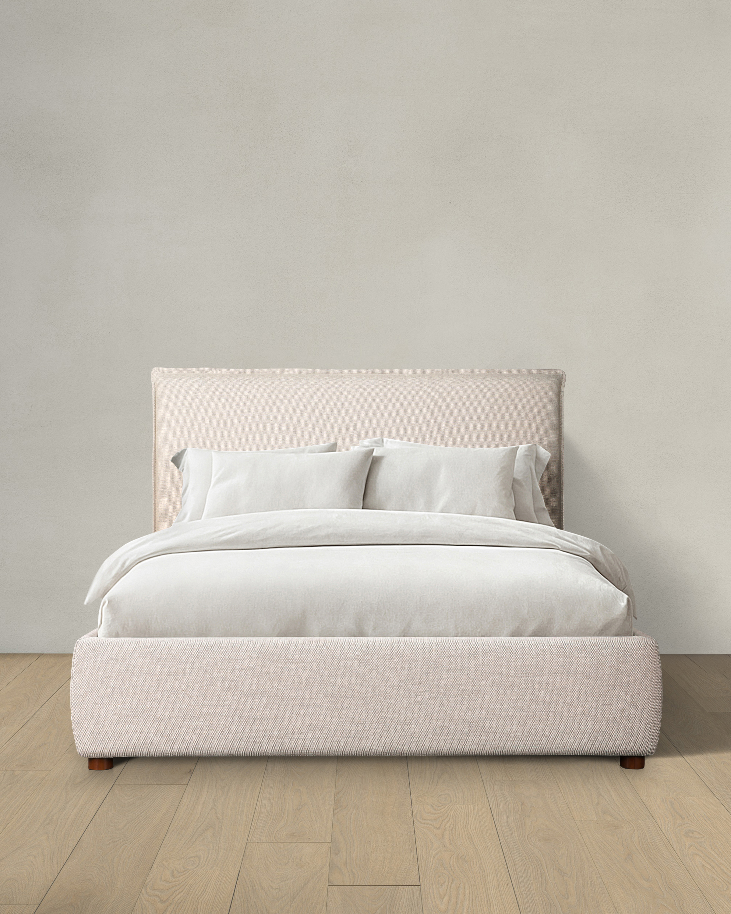 Natural Wheat Tailored Edge Bed in Performance Linen