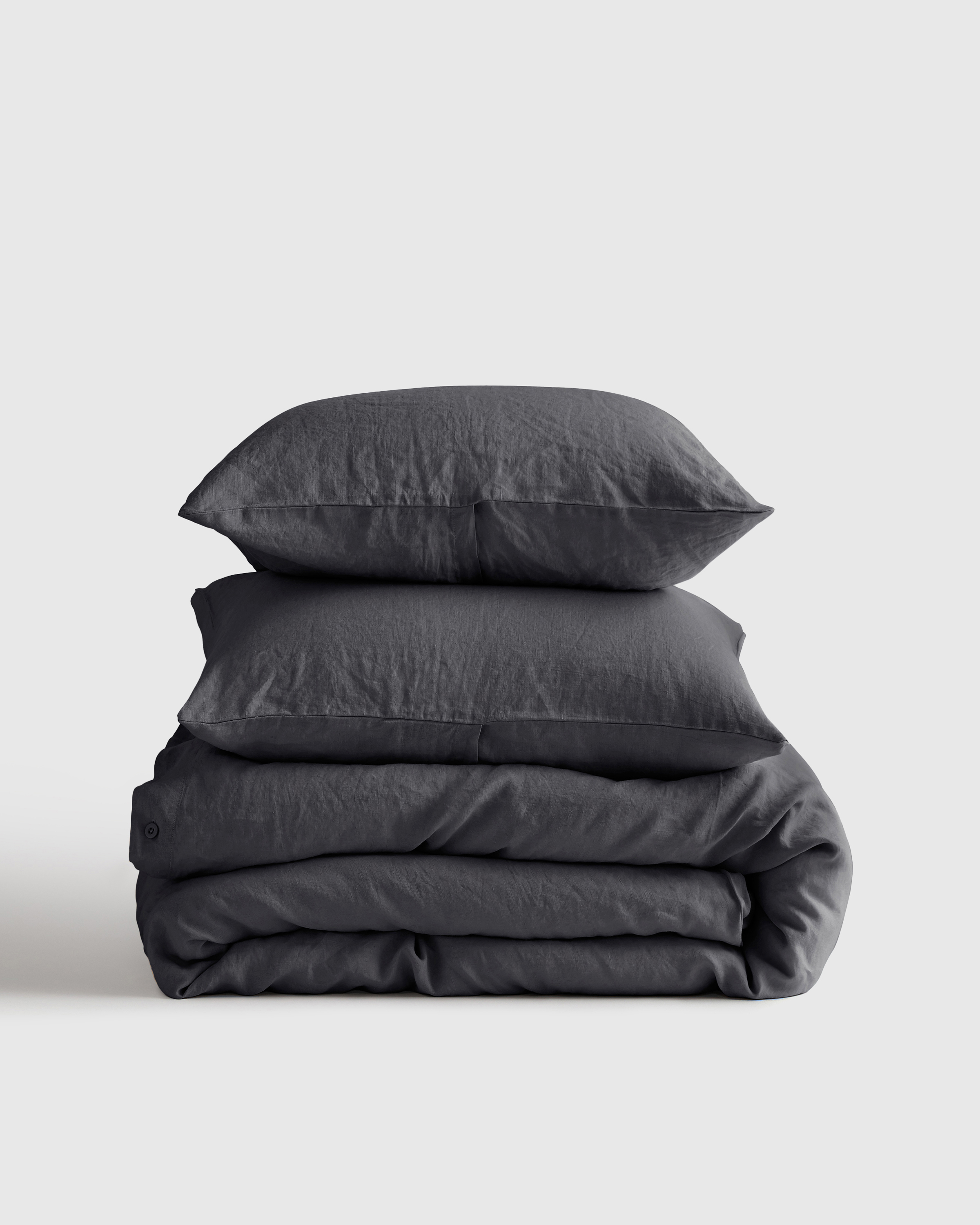 Charcoal European Linen Duvet Cover Set