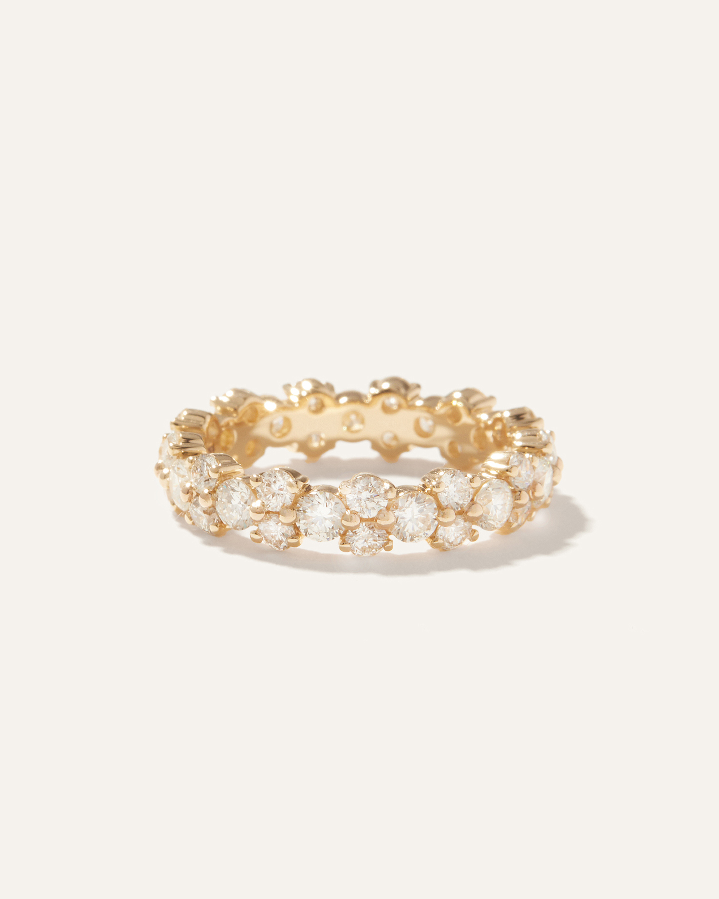 Yellow Gold 14K Gold Lab Grown Diamond Cluster Eternity Band
