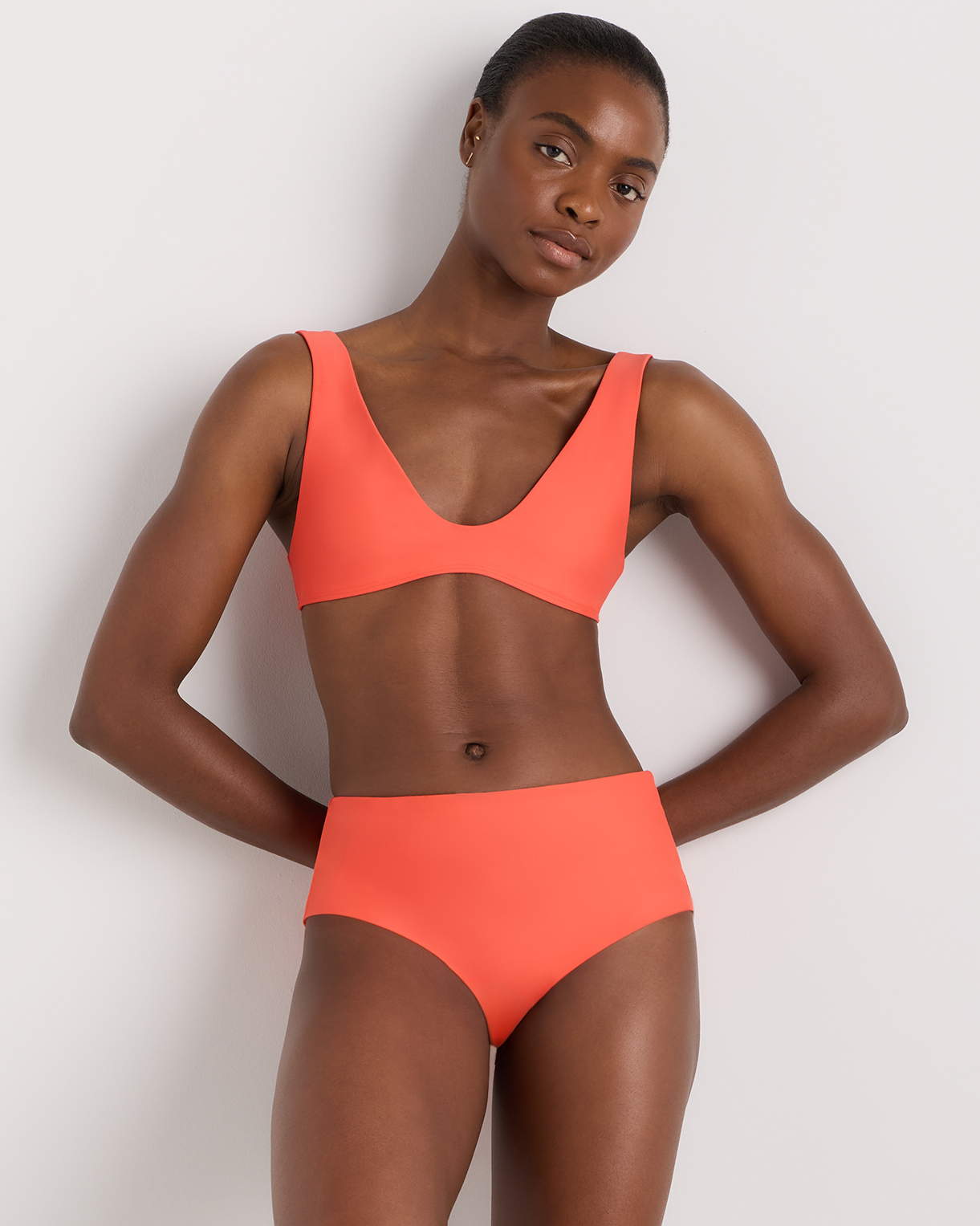 Sunset Orange Italian High-Rise Bikini Bottom