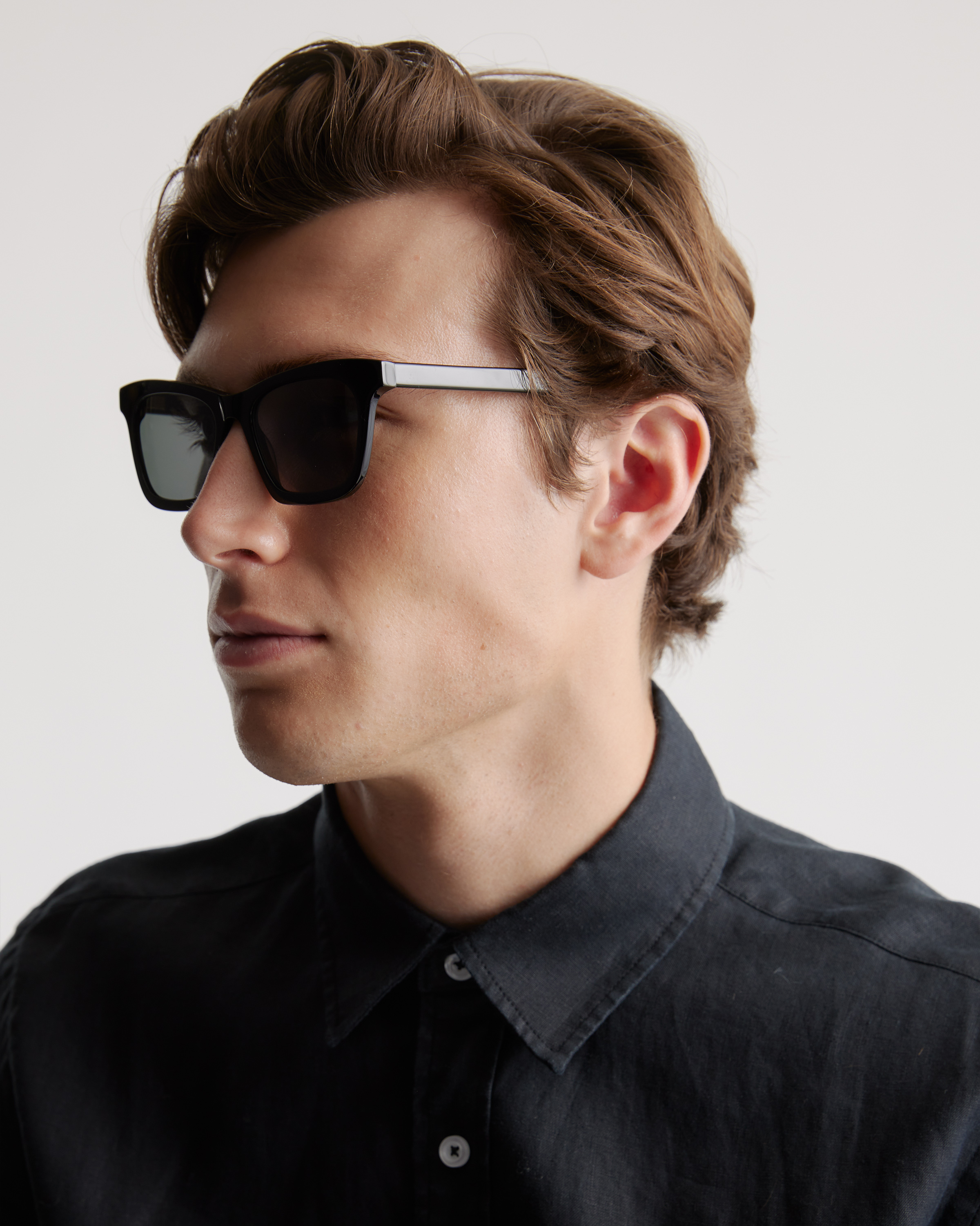 Luna Polarized Acetate Sunglasses in Black with Grey lens