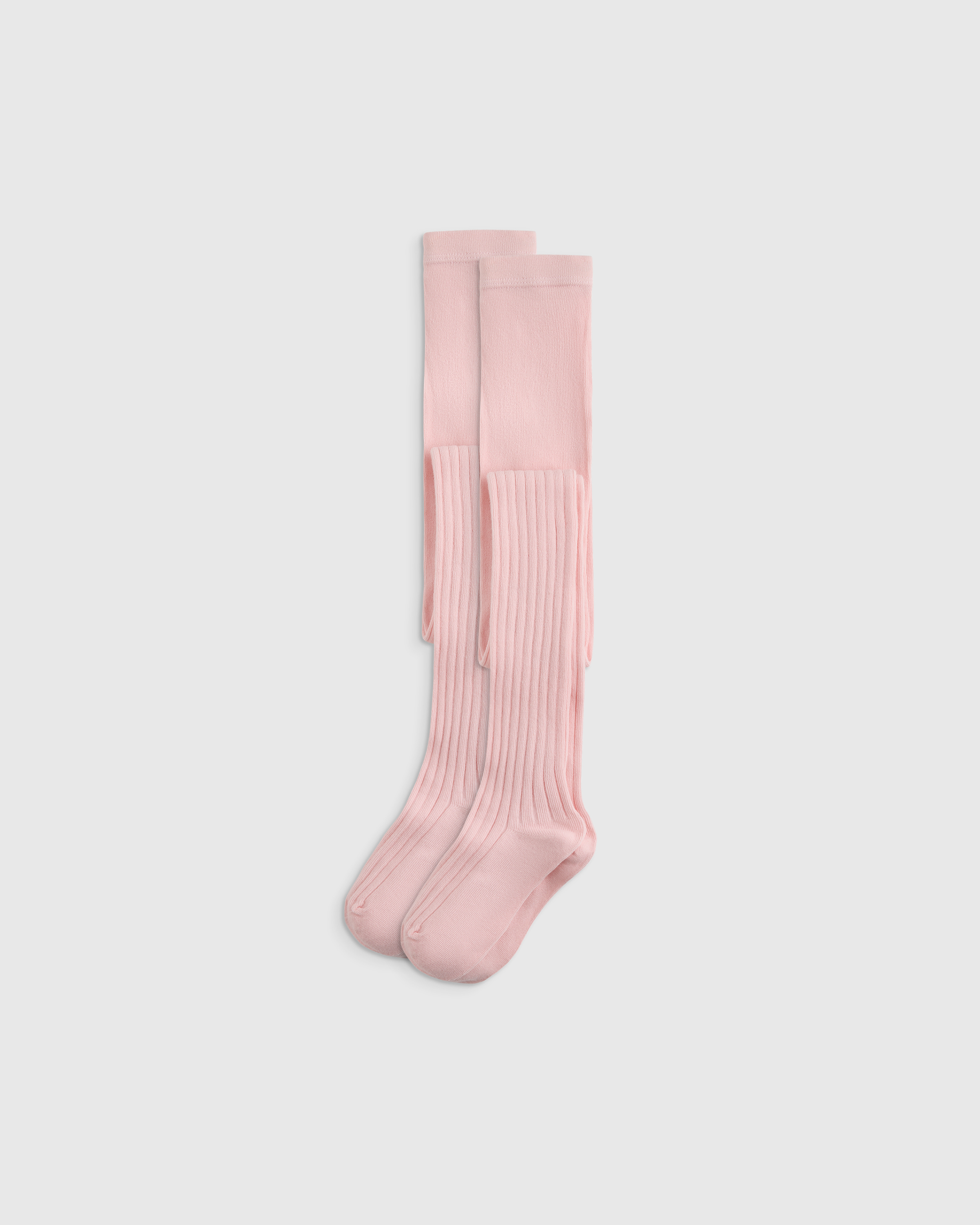 Baby Pink Organic Cotton Rib Tights (2-pack)