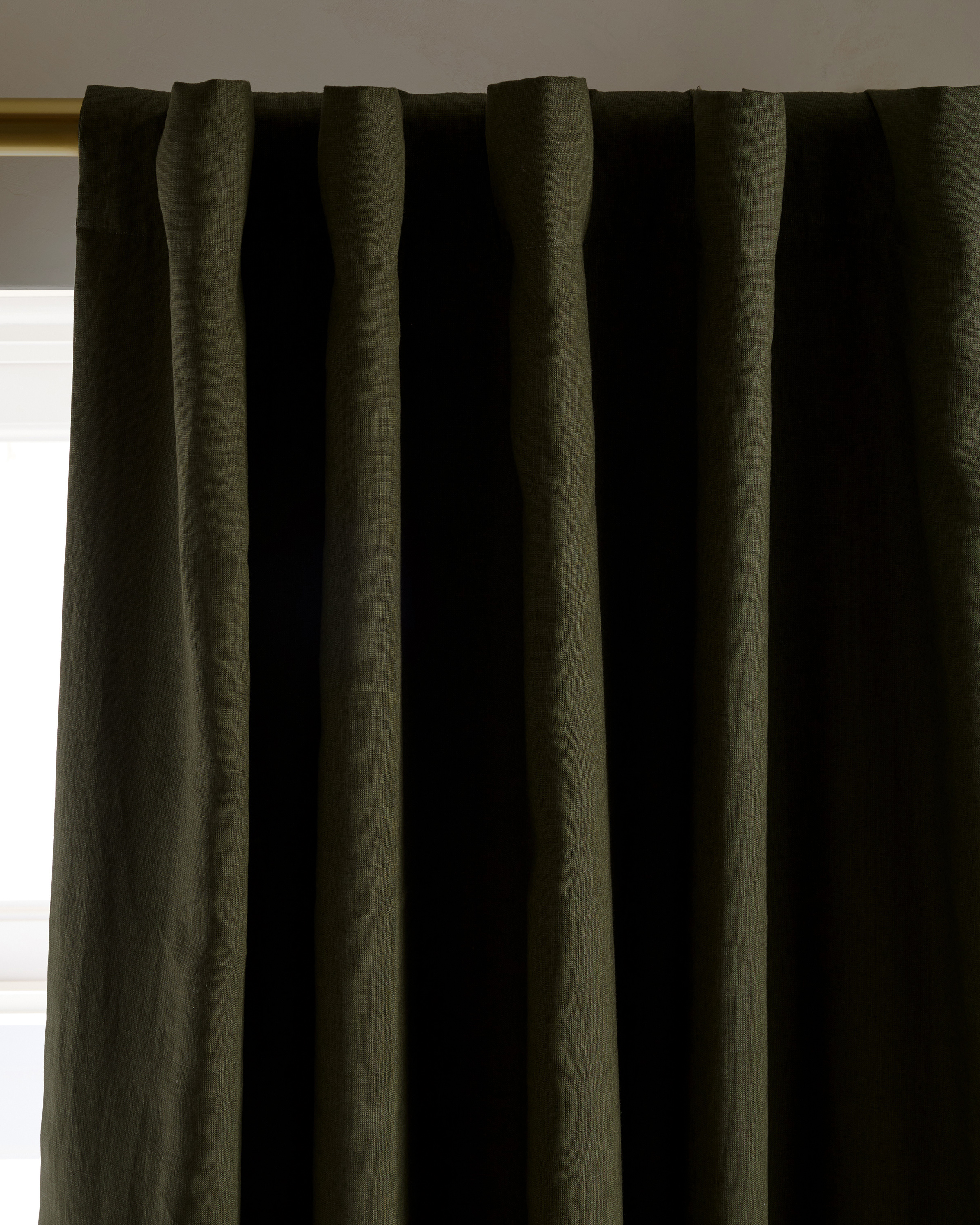 European Linen Curtain, 96x84, Hunter Green
