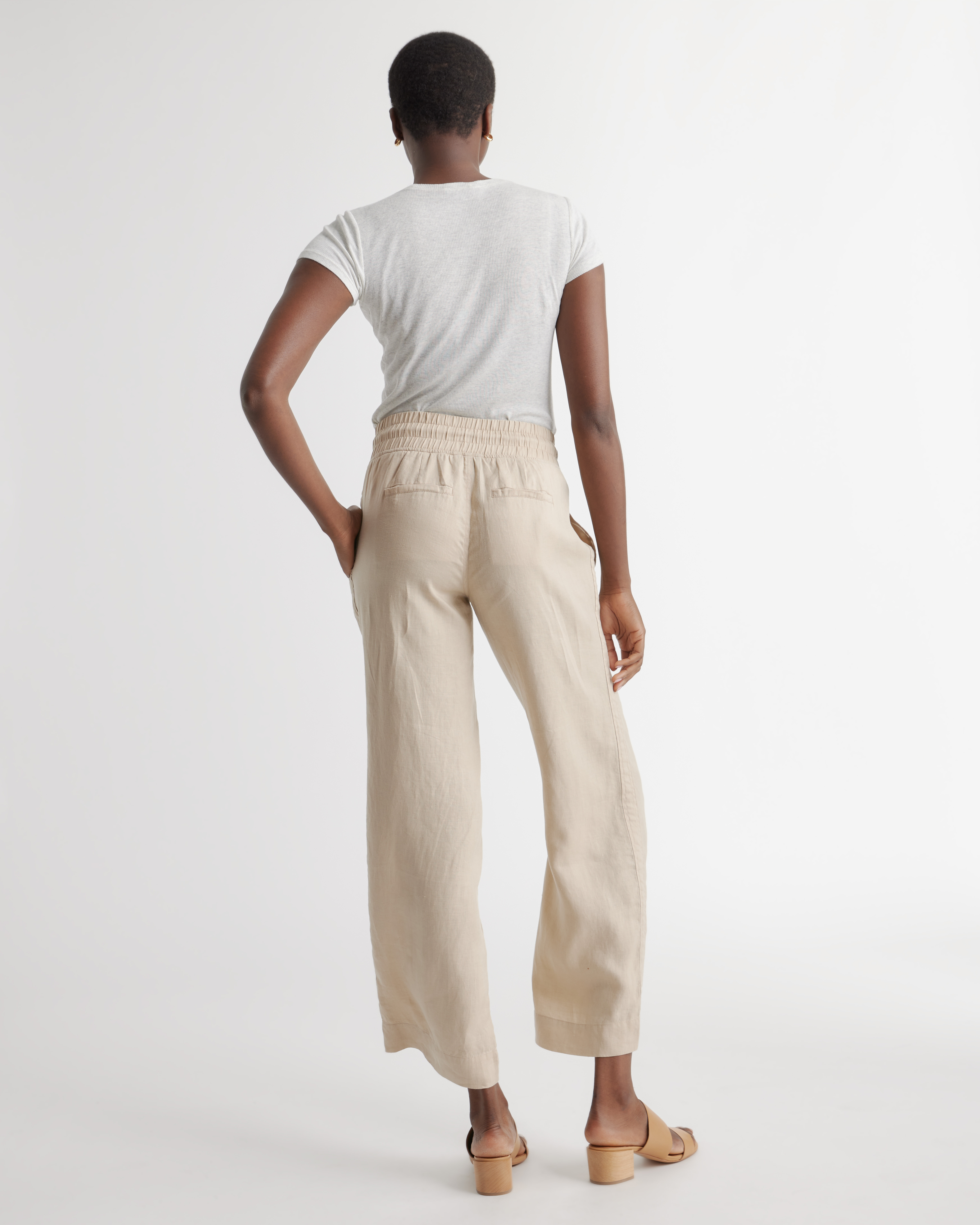 ユーロリネン　HEALTH EASY PANTS #7 Natural Organic Cotton Wide Leg Pants | Haven Well Within