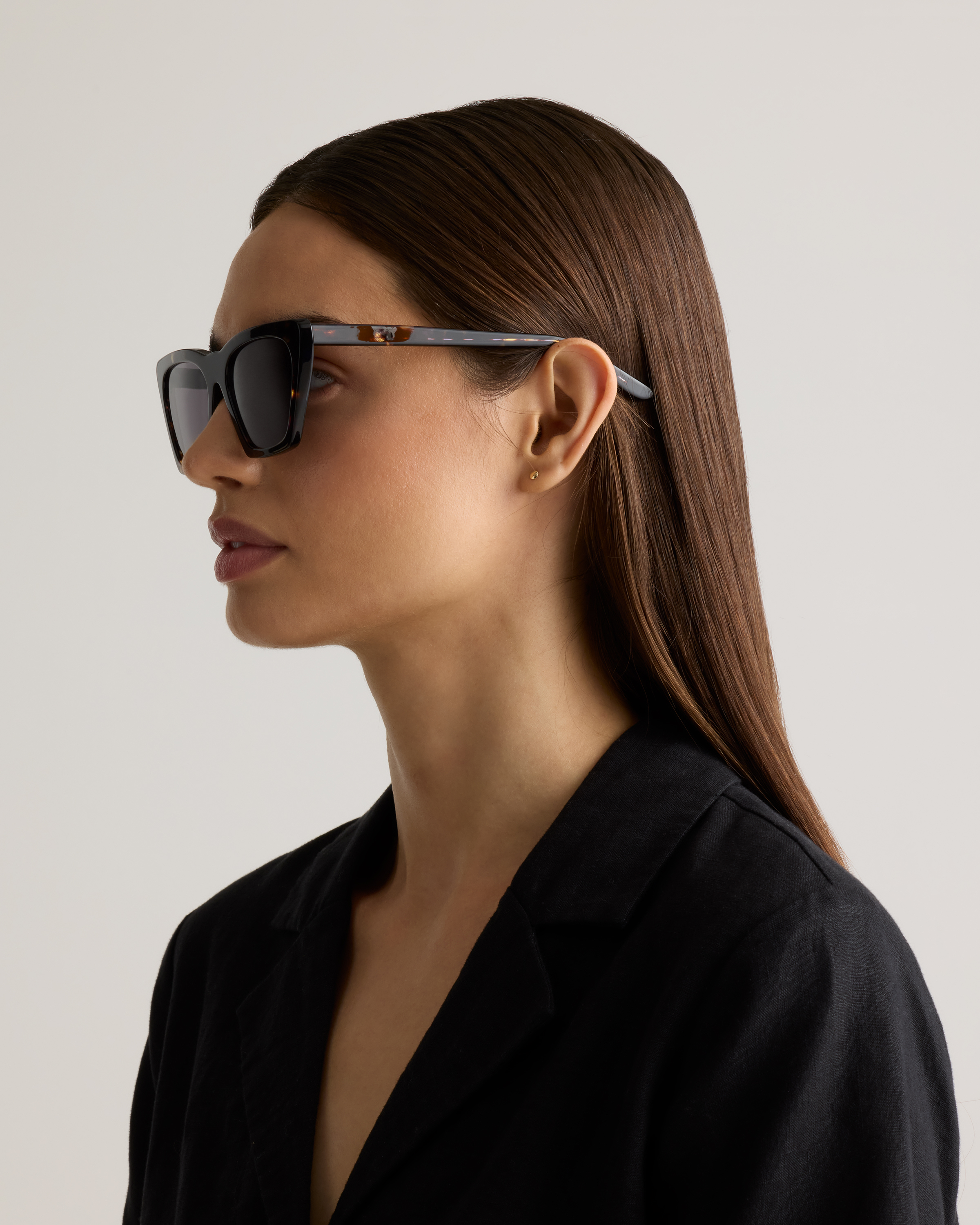 Andy Polarized Acetat Sunglasses in Amethyst Tortoise with Grey lens