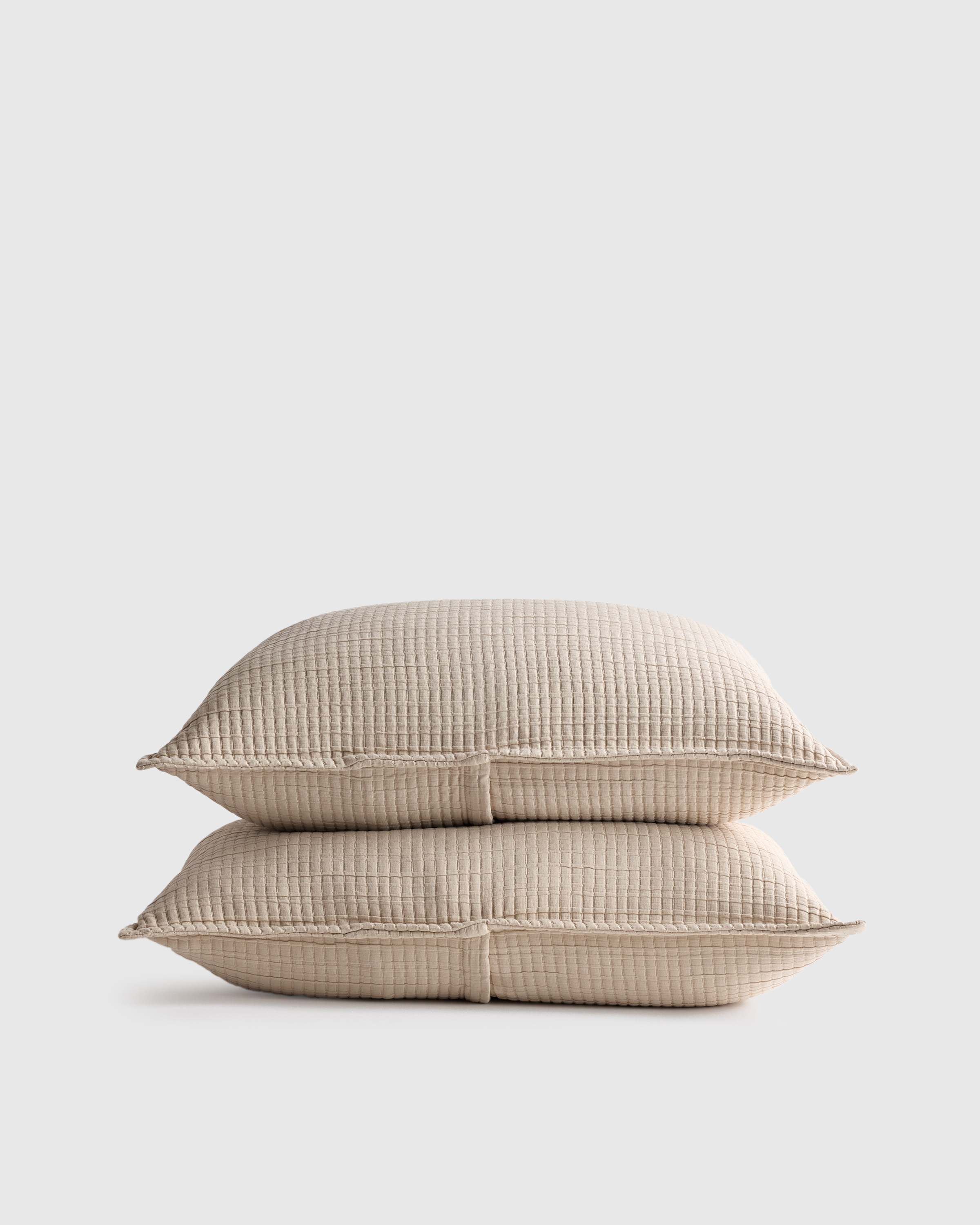 Toffee Organic Ribbed Cotton Shams