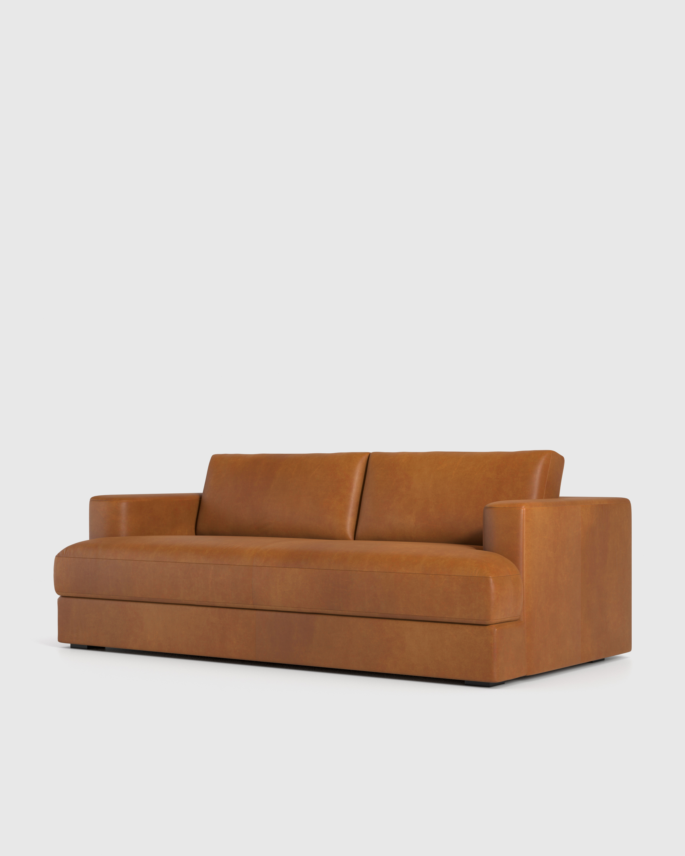 Genuine Leather Track Arm Sofa
