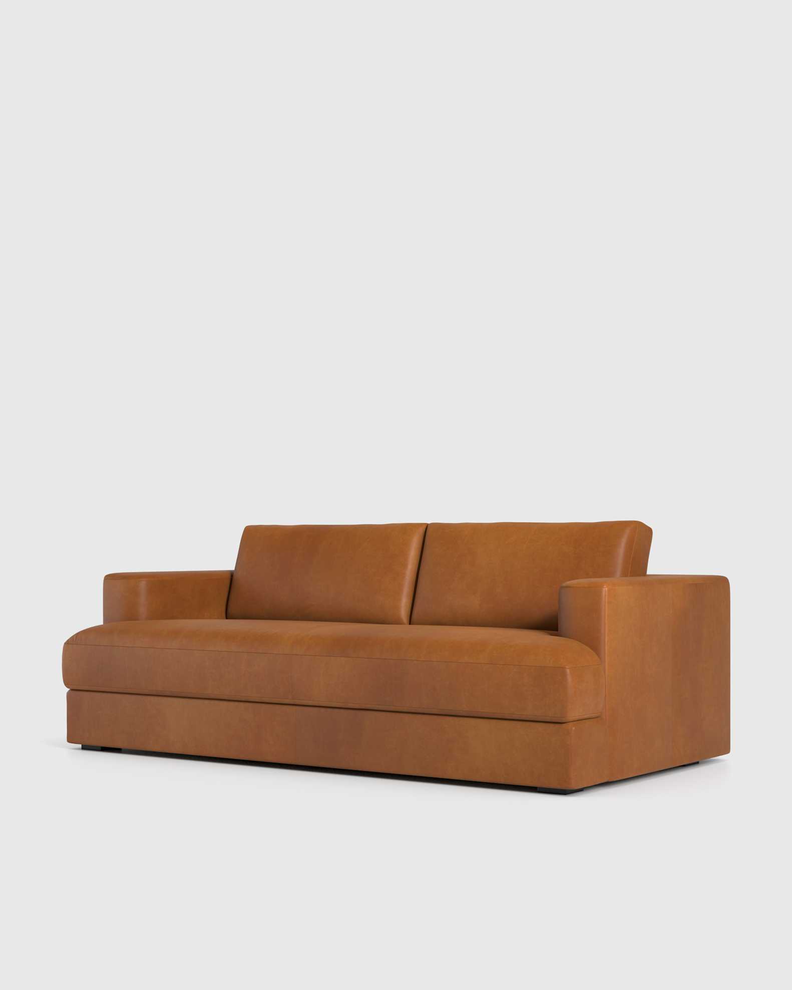 Genuine Leather Track Arm Sofa