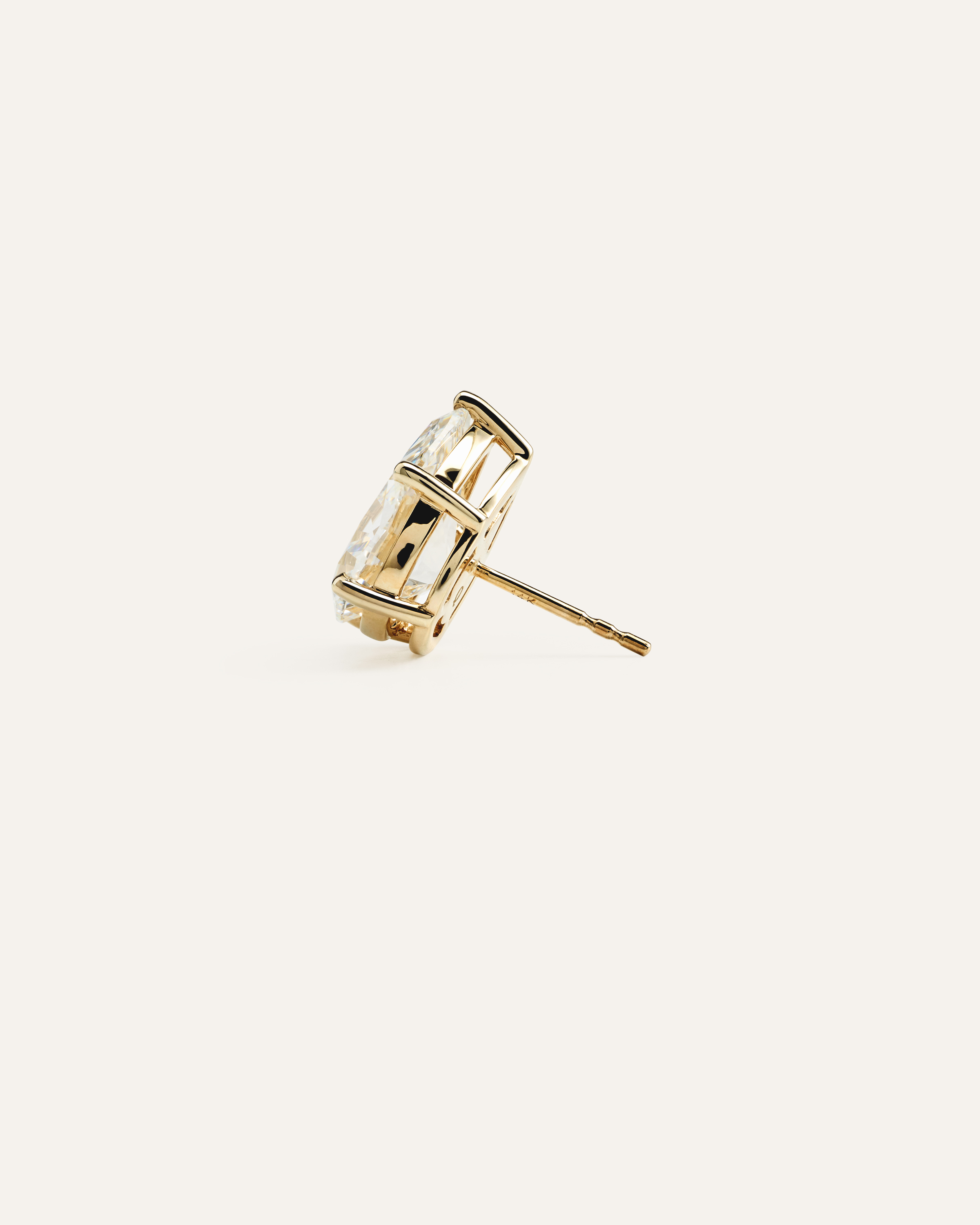 14K Gold Lab Grown Diamond Luxe Pear Studs - 8ctw - thumbnail 3