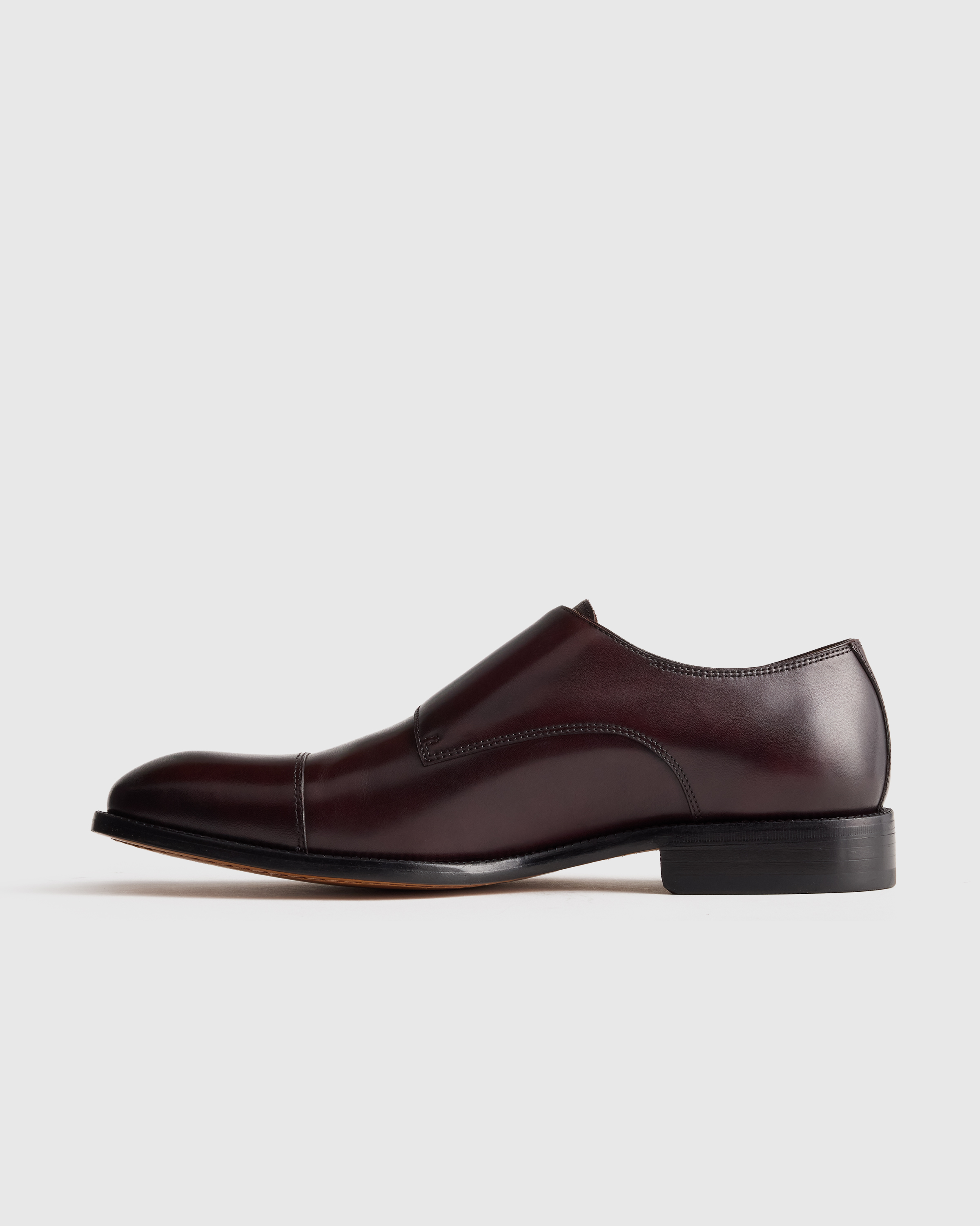 Quince Men\'s Italian Leather Double Monk Strap Oxford Oxblood 8 NIB Italian Leather Monk Strap in Oxblood main image 2