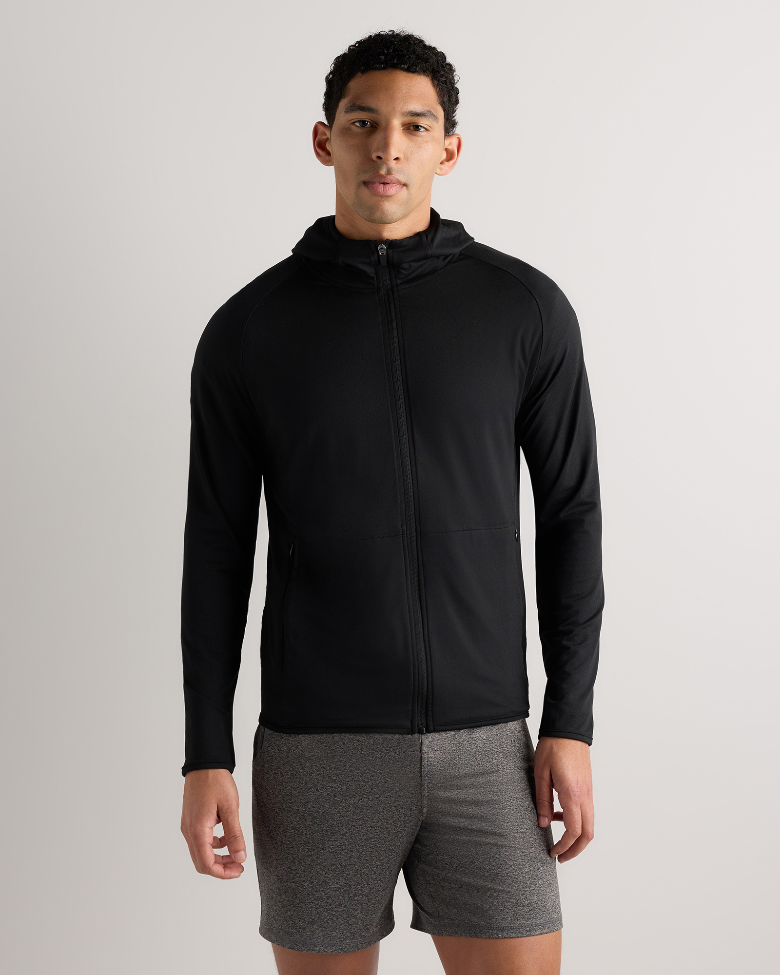 Black Flowknit Performance Zip Hoodie