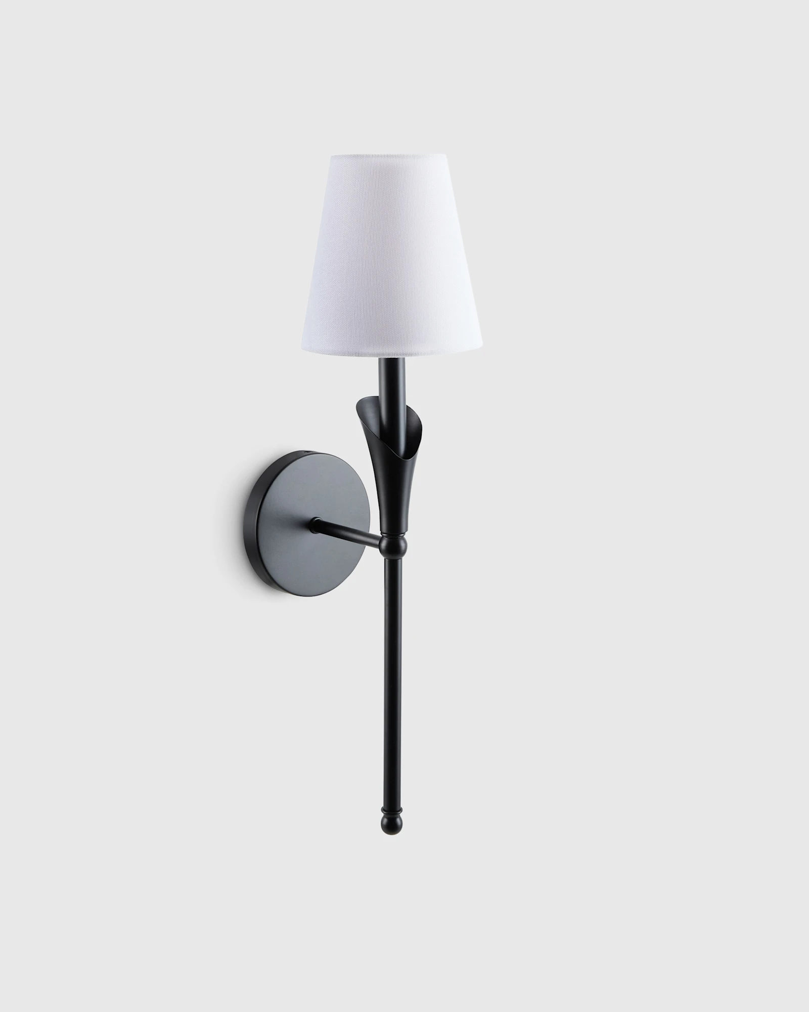 Flora Iron Sconce with Linen Shade