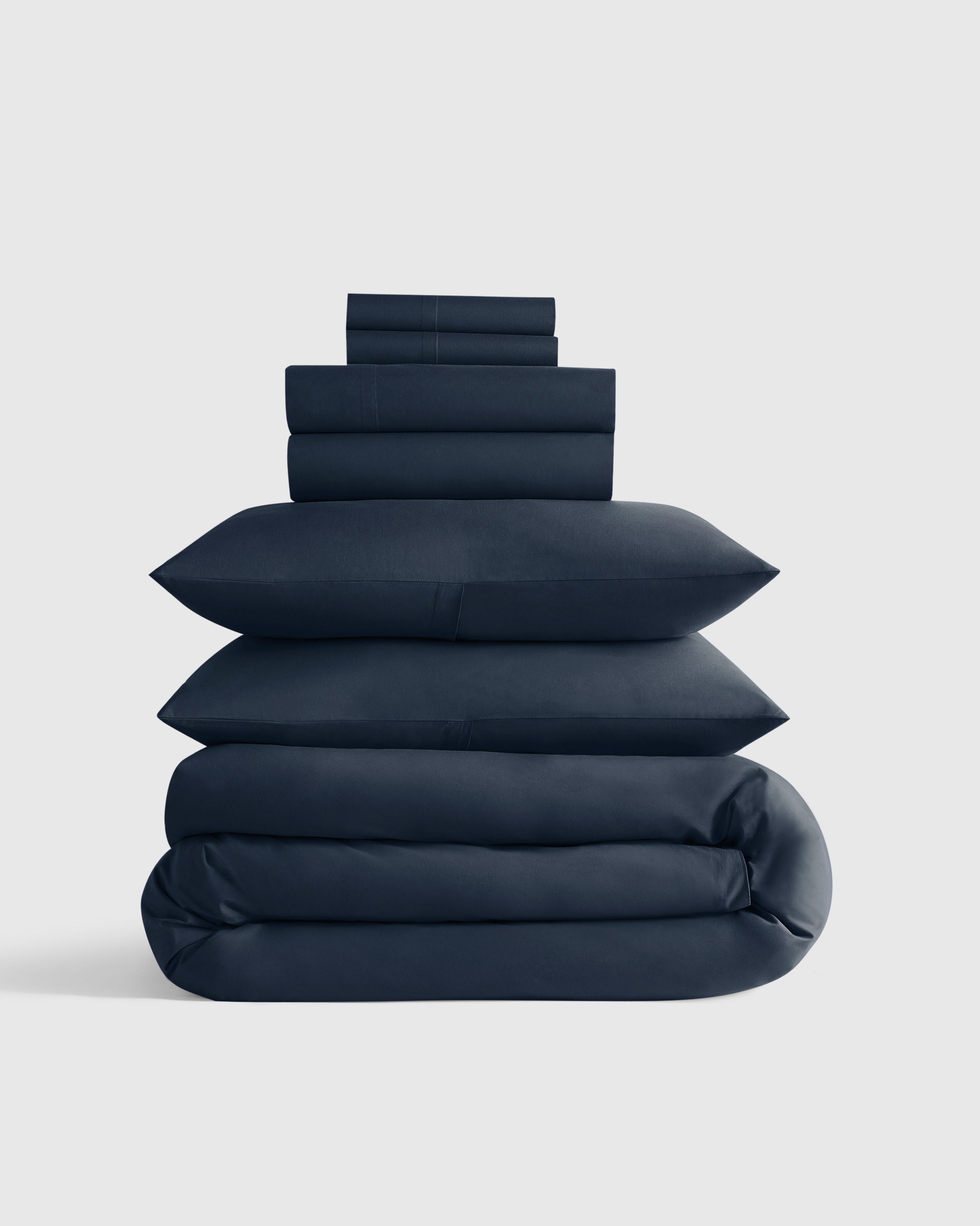 Navy Classic Organic Percale Deluxe Bedding Bundle