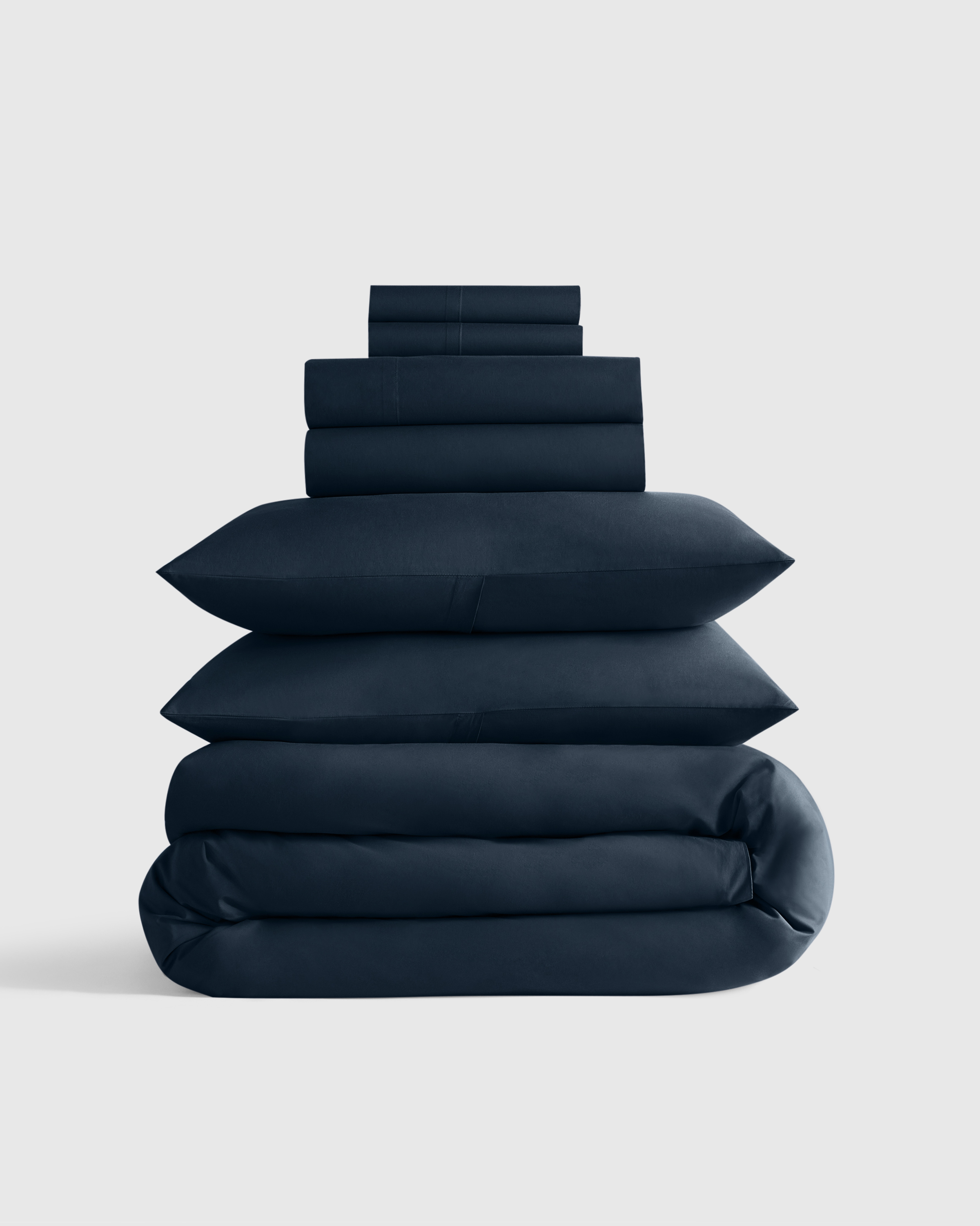 Navy Classic Organic Percale Deluxe Bedding Bundle