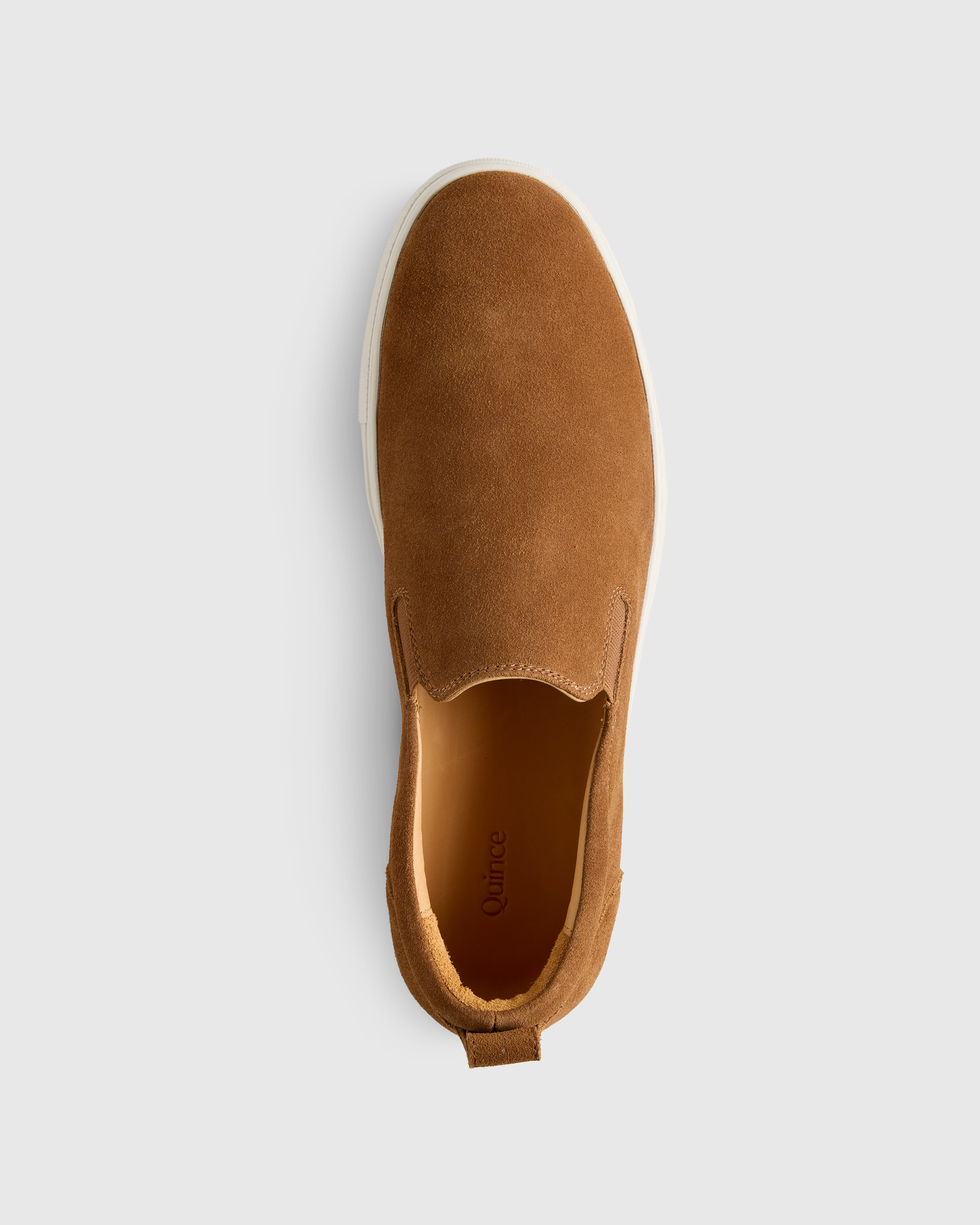 Italian Calfskin Suede Slip-On Sneaker in Whiskey