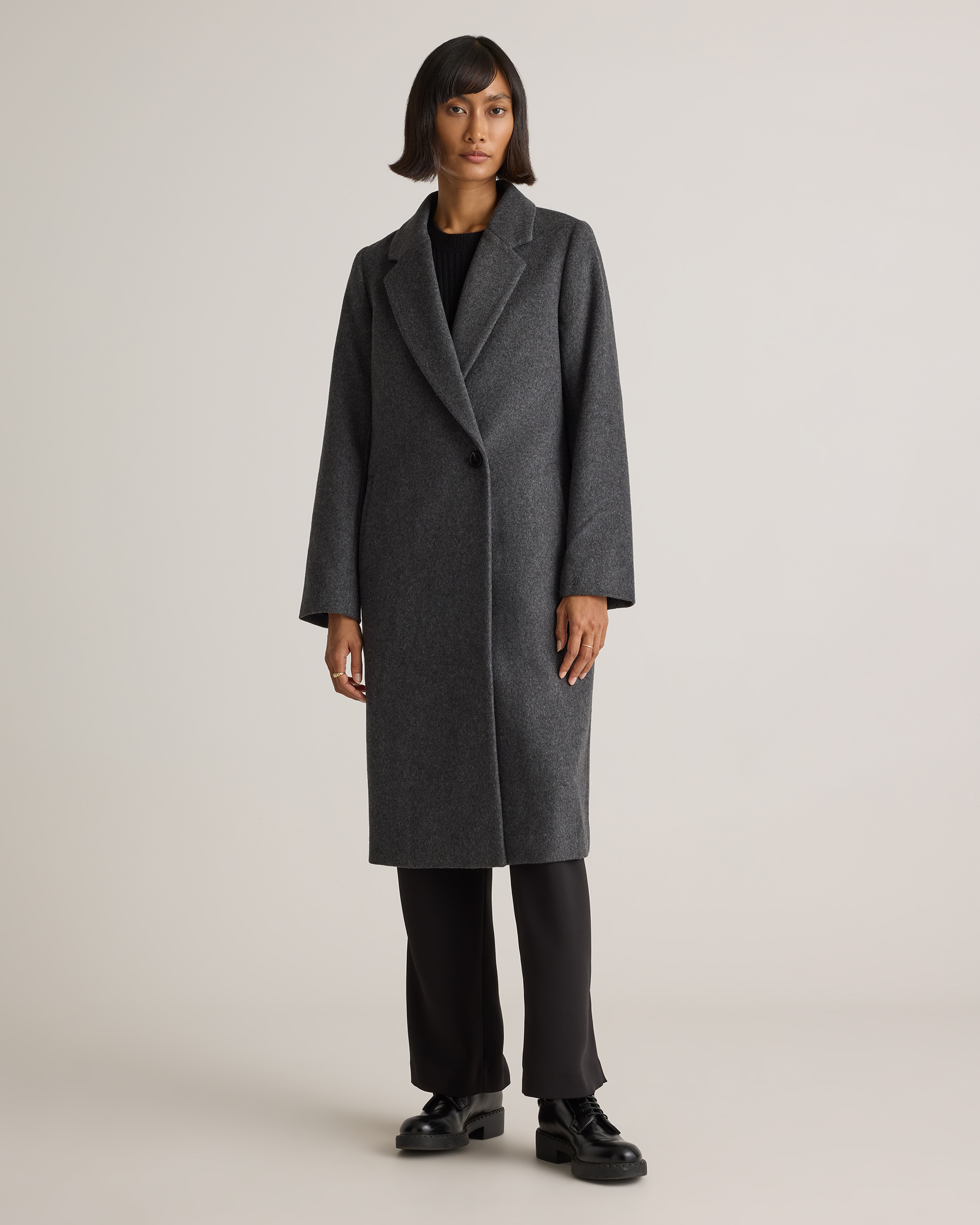 ブルゾン vintage italy ZARINA long coat Handmade 1950s Double Breasted Long Wool Swing Coat 3239