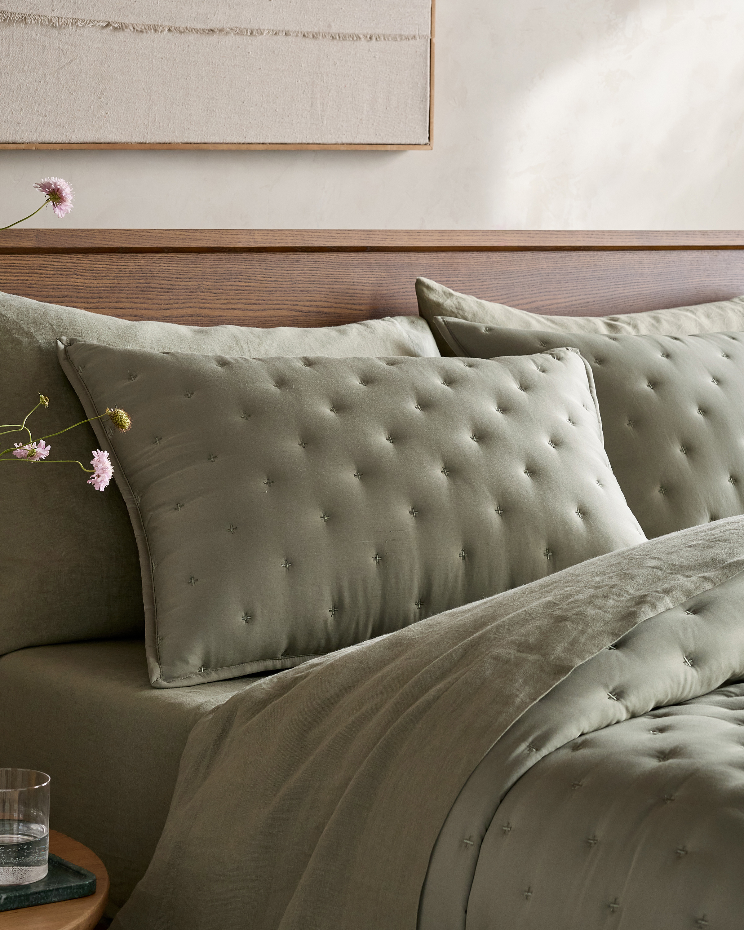 Sage Bamboo Dream Quilted Pillowcase Set