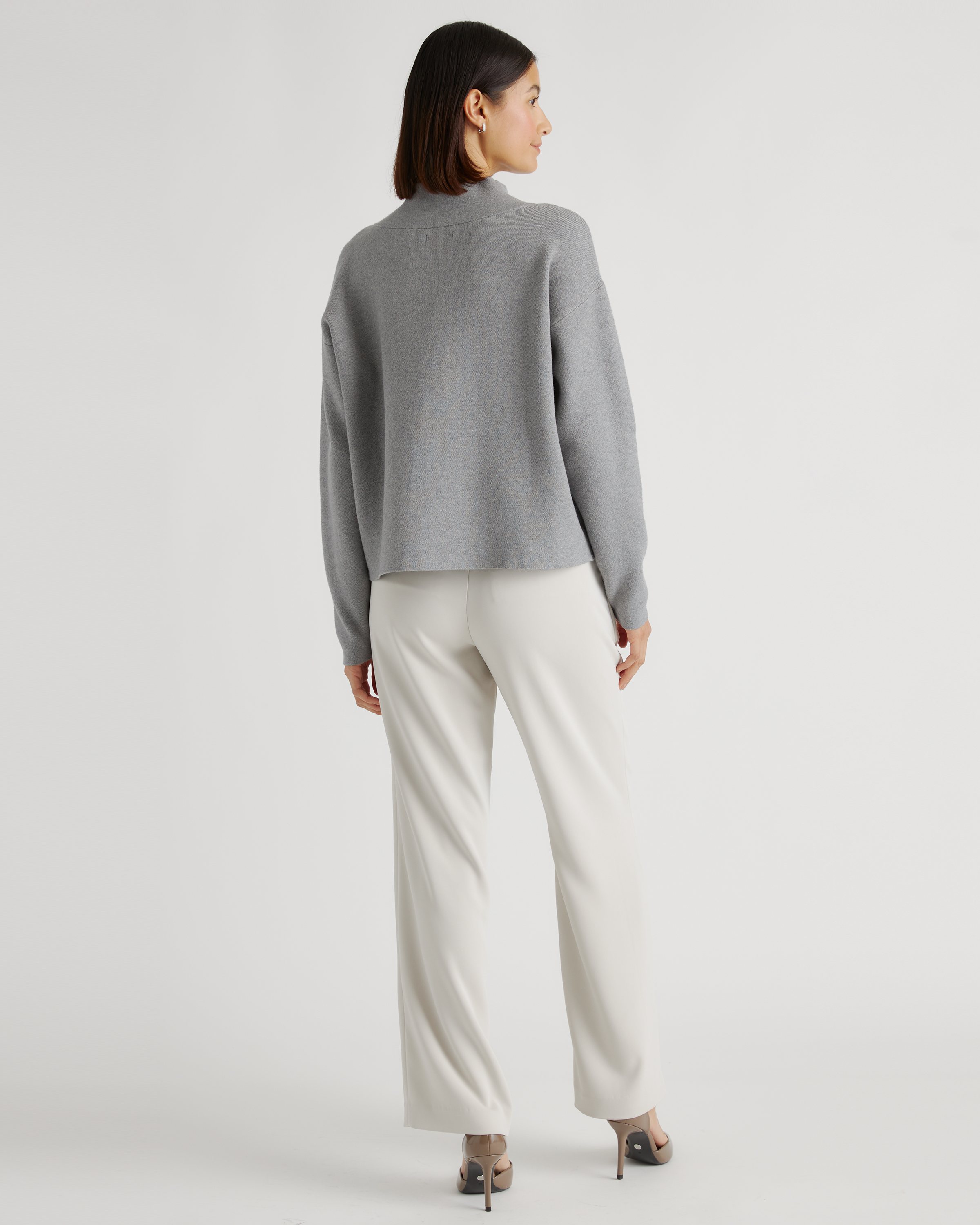 Eco-Knit Milano Stitch Mock Neck Pullover
